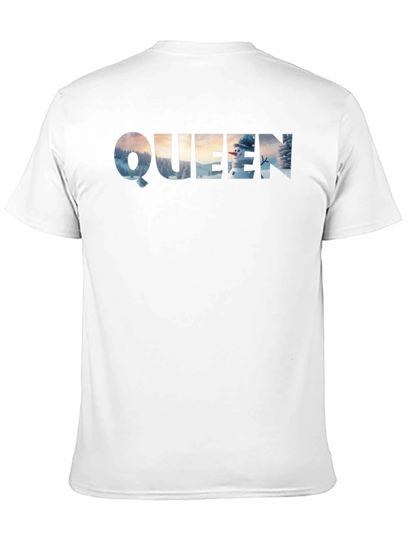 Black Queen Winter Scene Black T-Shirt view 11