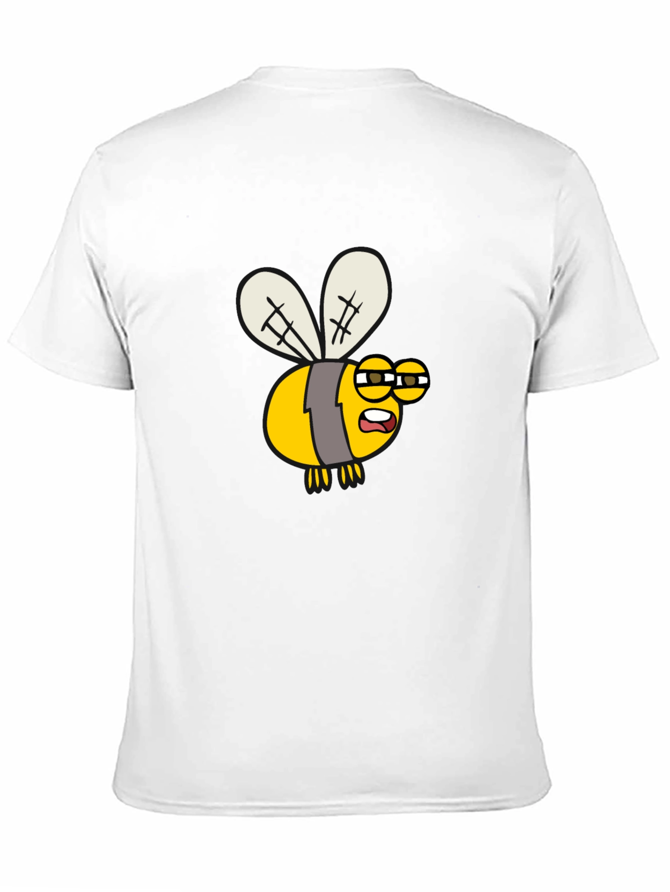 Black Funny Bee Cartoon Graphic T-Shirt - Soft Cotton Blend view 11