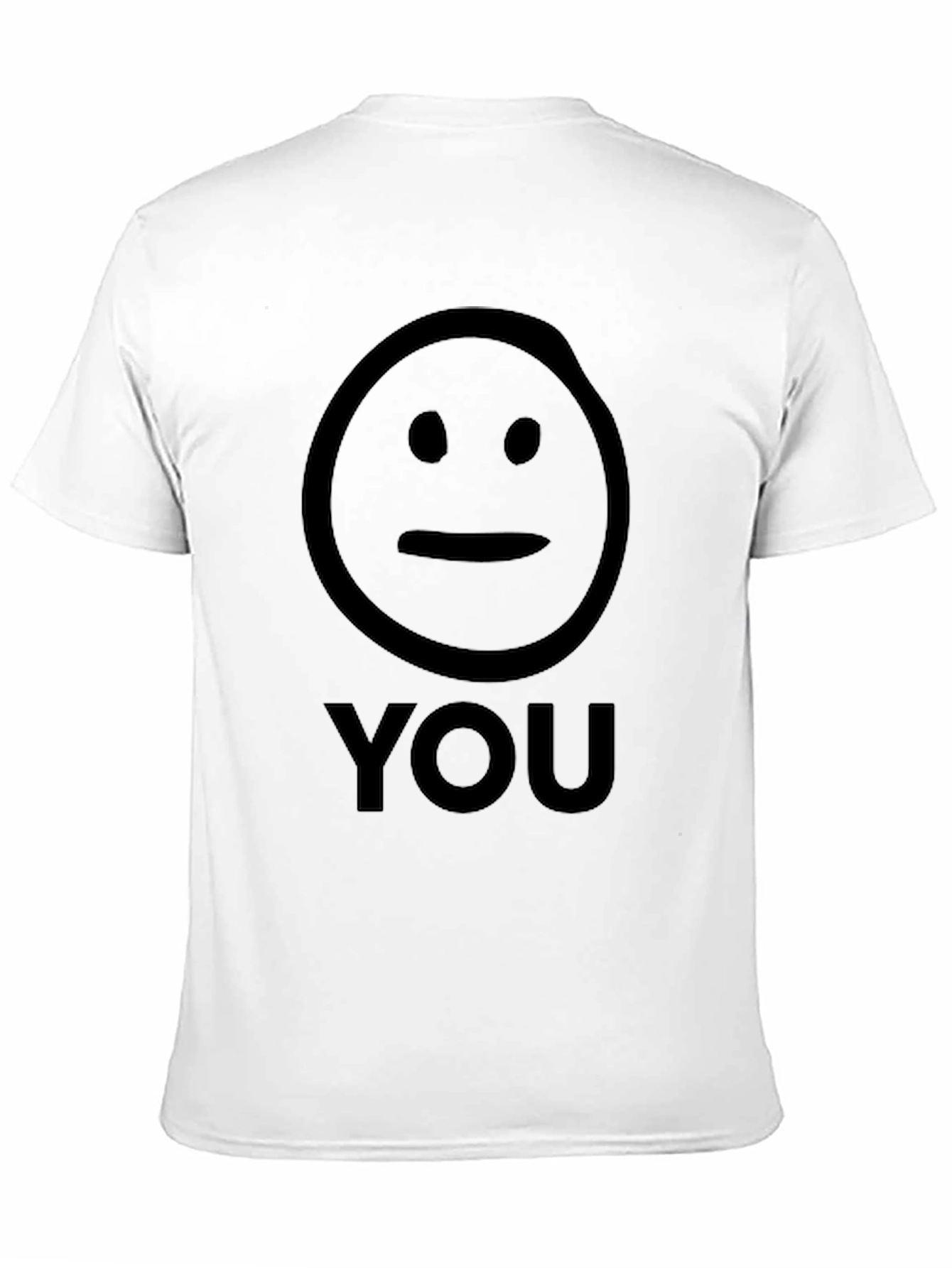 Black Neutral Face "You" Graphic T-Shirt - Unisex Black Tee view 11