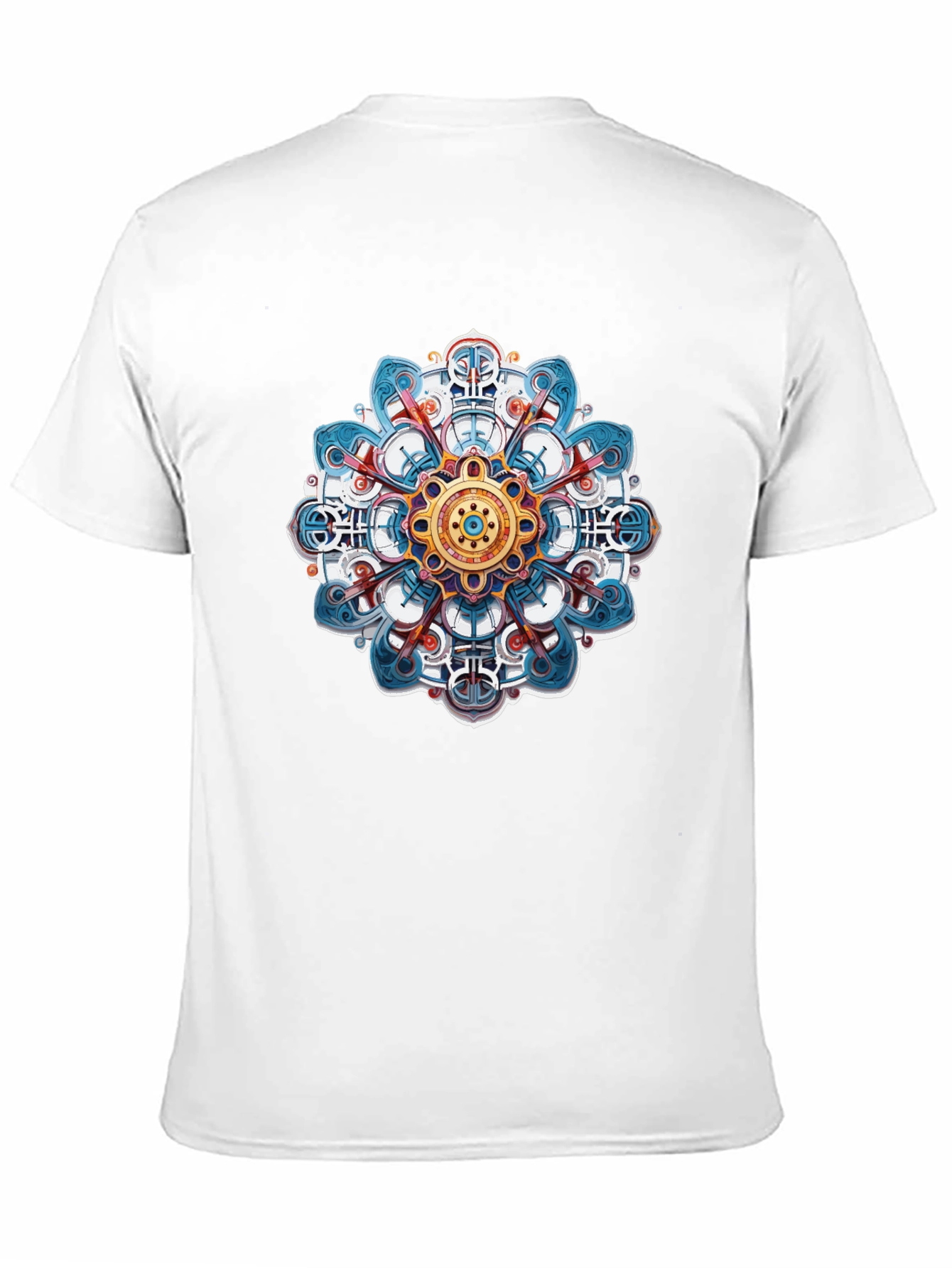 Black Mandala Design Black T-Shirt view 11