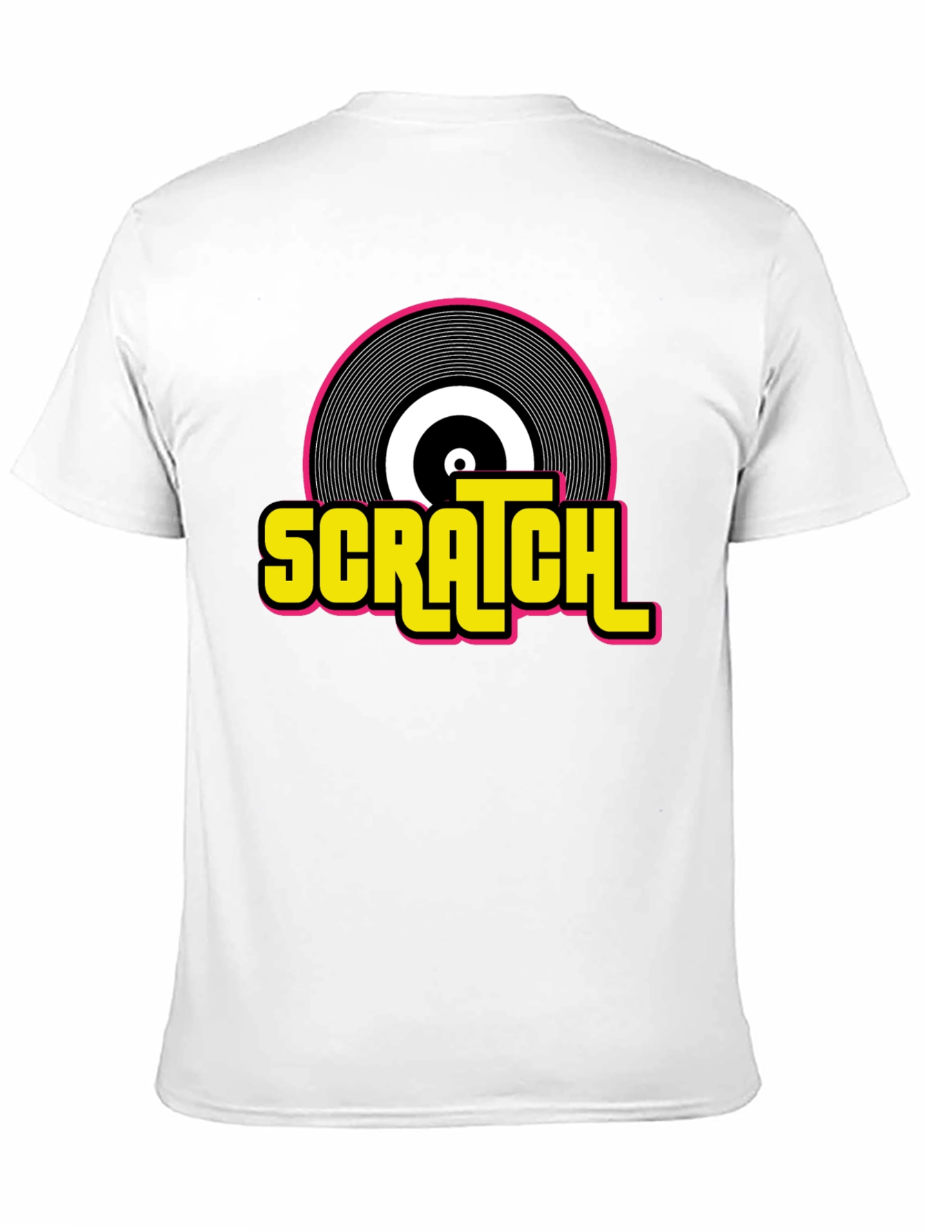 Black Scratch Record Graphic T-Shirt - Retro DJ Music Tee view 11