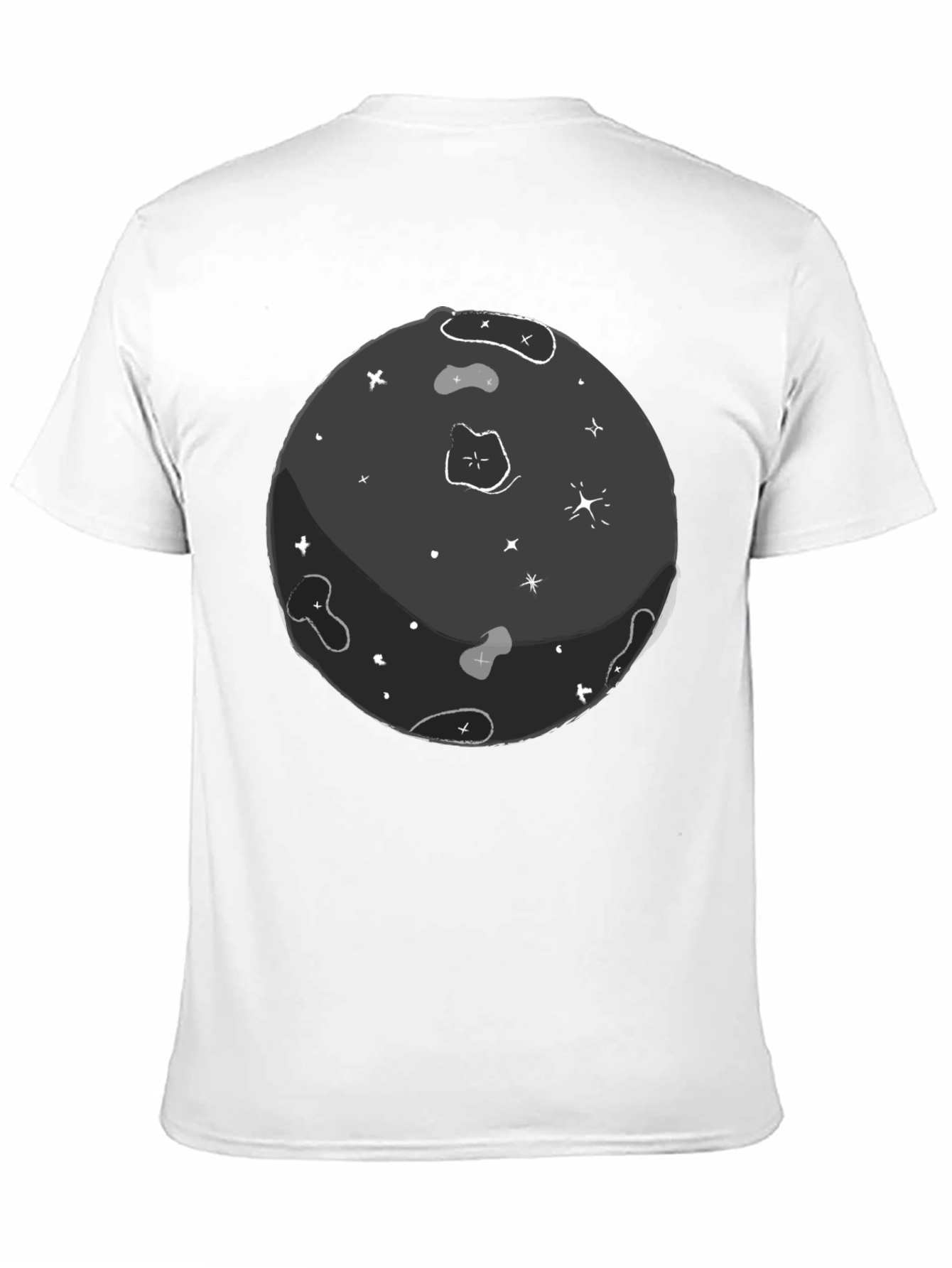 Black Cartoon Space T-Shirt - Unique Graphic Tee view 11