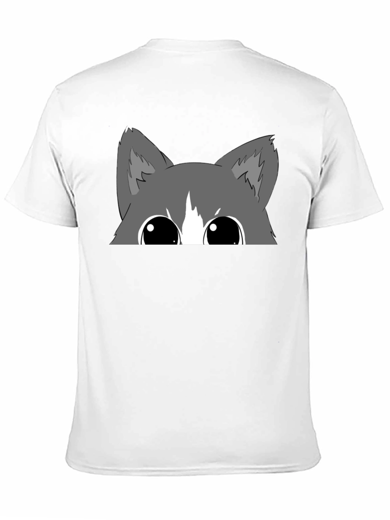 Black Peek-a-Boo Cat Graphic Tee - Black Cotton Blend view 11