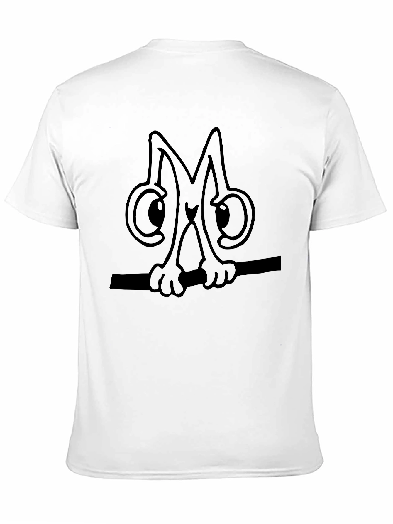 Black Cartoon Cat Graphic Tee - Black Cotton Casual Top view 11