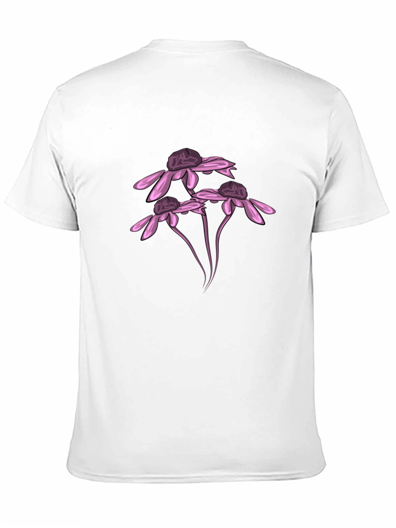 Black Black T-Shirt with Pink Flower Design view 11