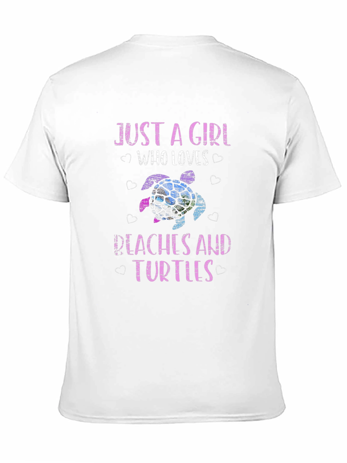 Black Just a Girl Who Loves Peaches and Turtles T-Shirt view 11
