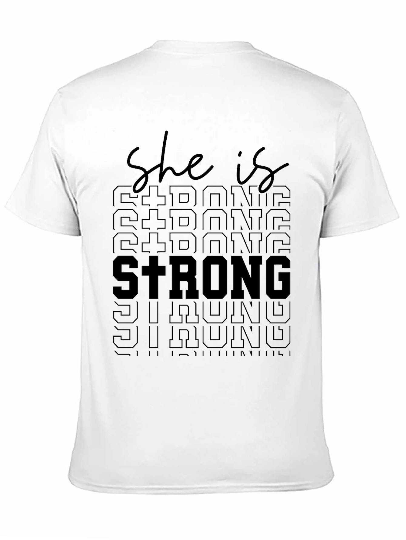 Black She Is Strong Graphic Tee - Unisex Soft Cotton T-Shirt view 11