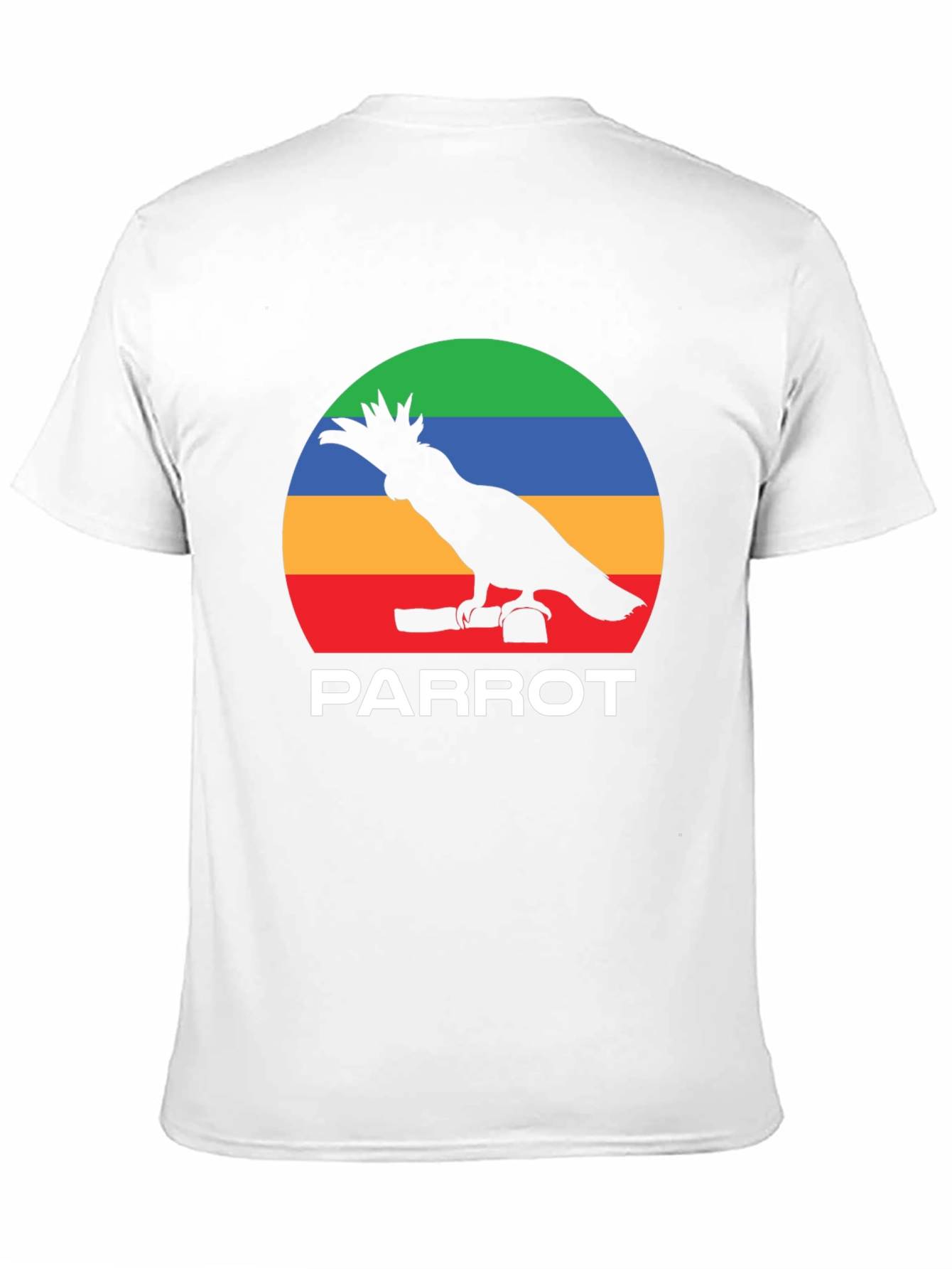 Black Parrot Silhouette T-Shirt - Rainbow Stripes view 11