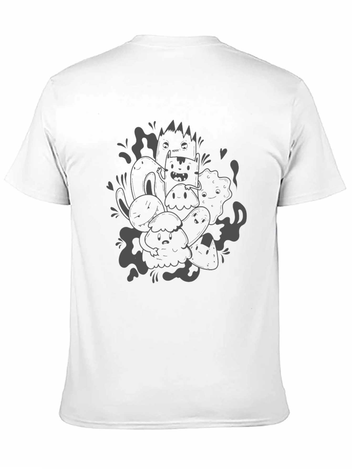 Black Fun Doodle Art Black T-Shirt view 11