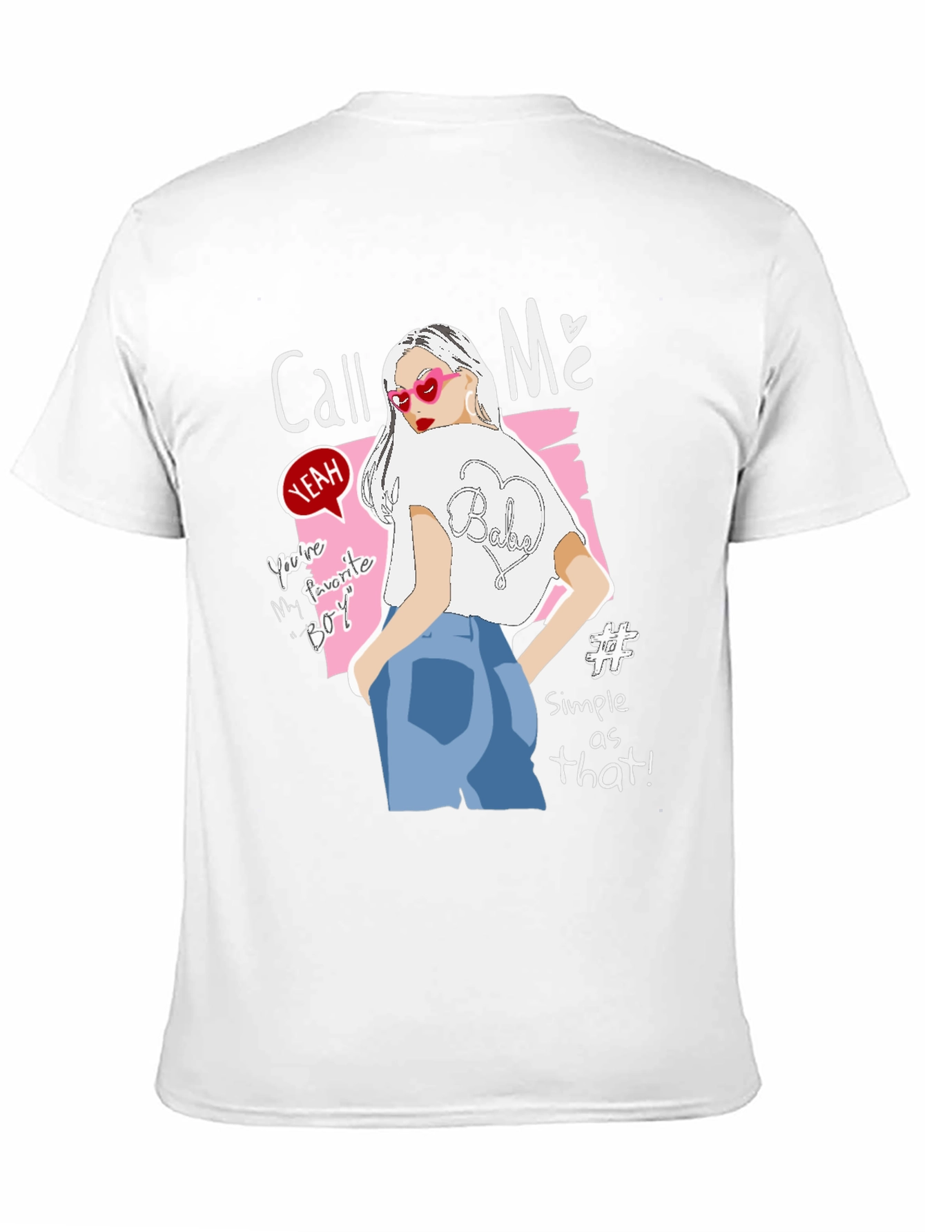 Black Call Me Graphic Tee - Trendy Woman Design, Black view 11