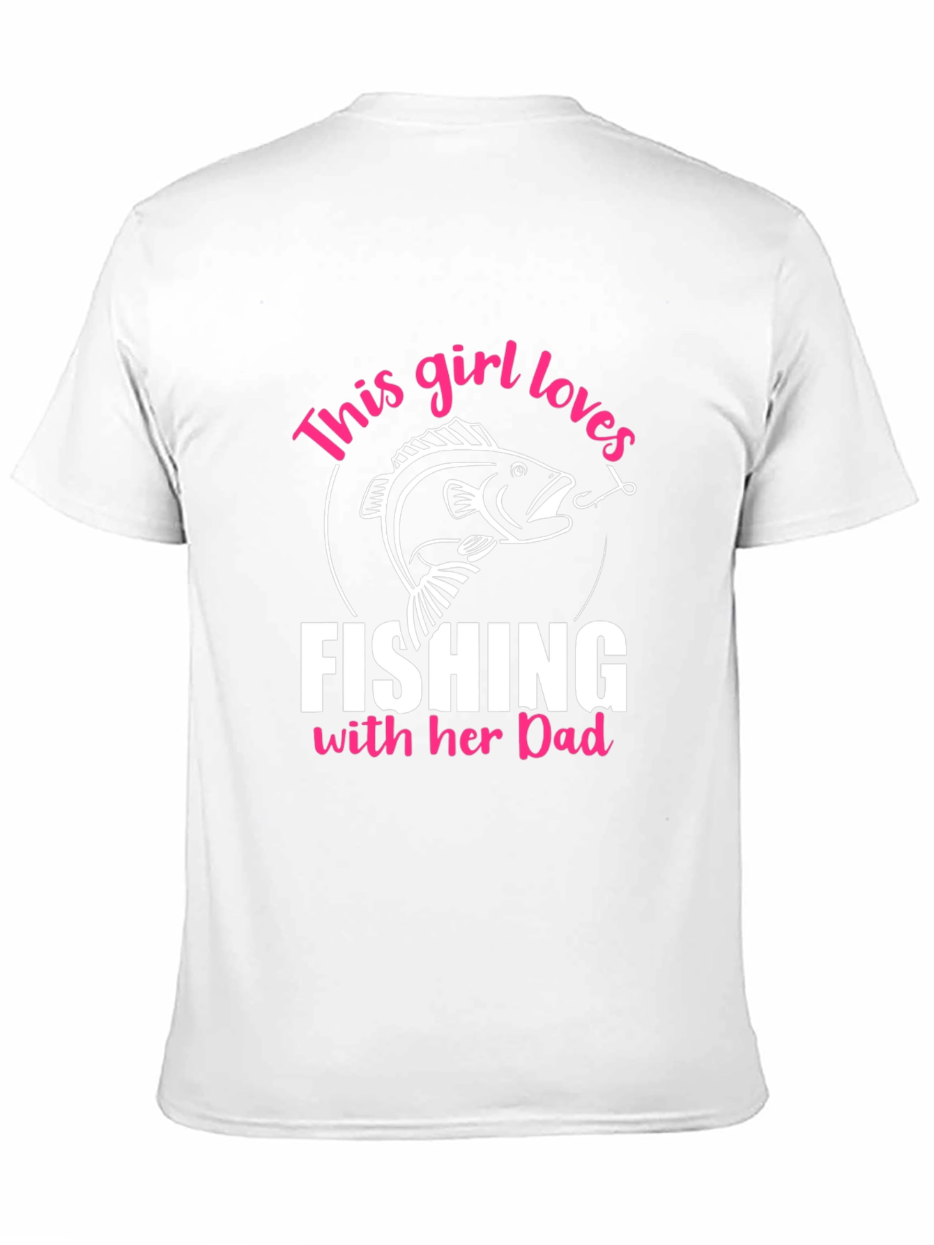 Black Fishing Girl's Love Dad T-Shirt view 11