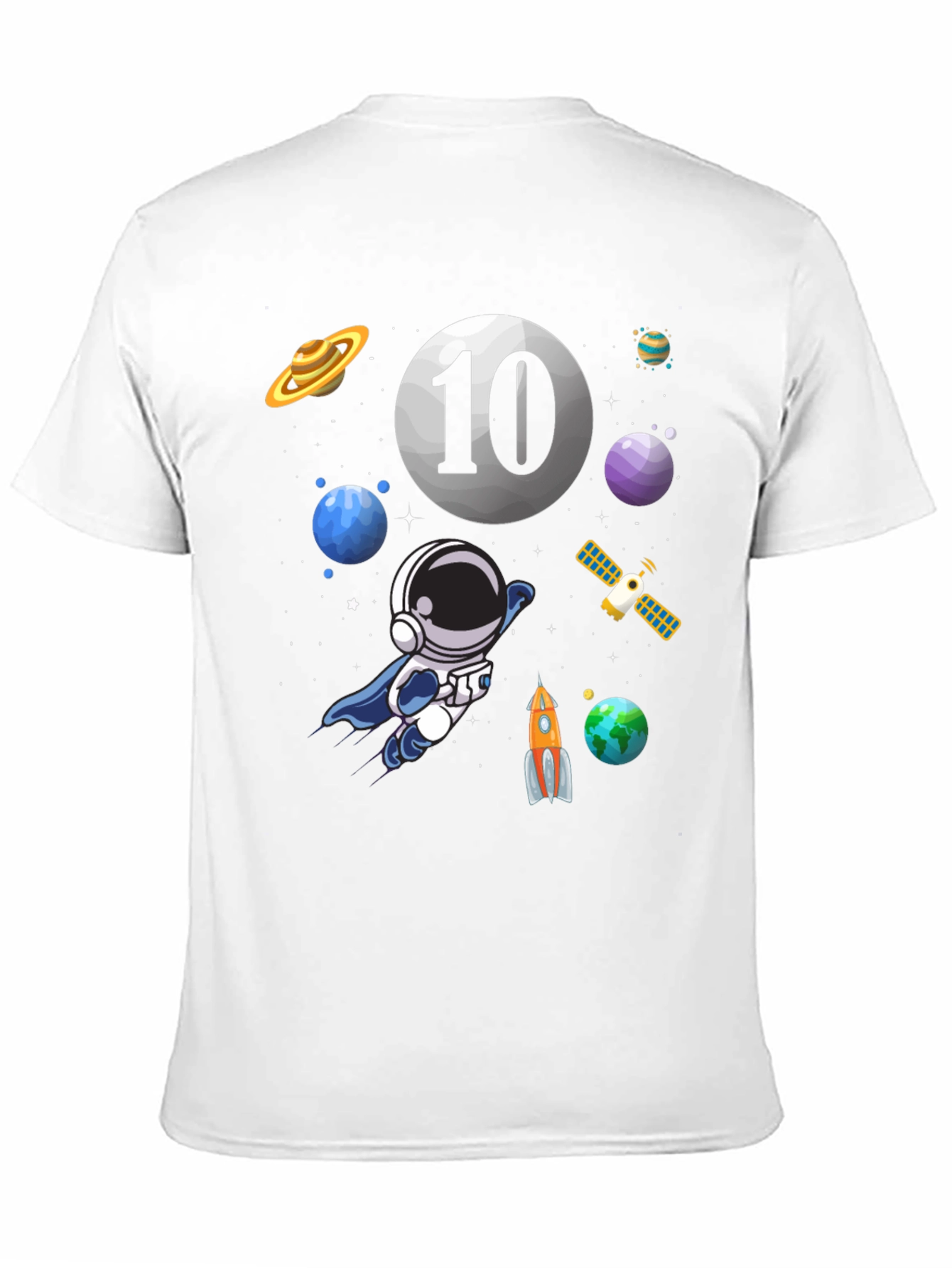 Black Astronaut 10th Birthday T-Shirt view 11