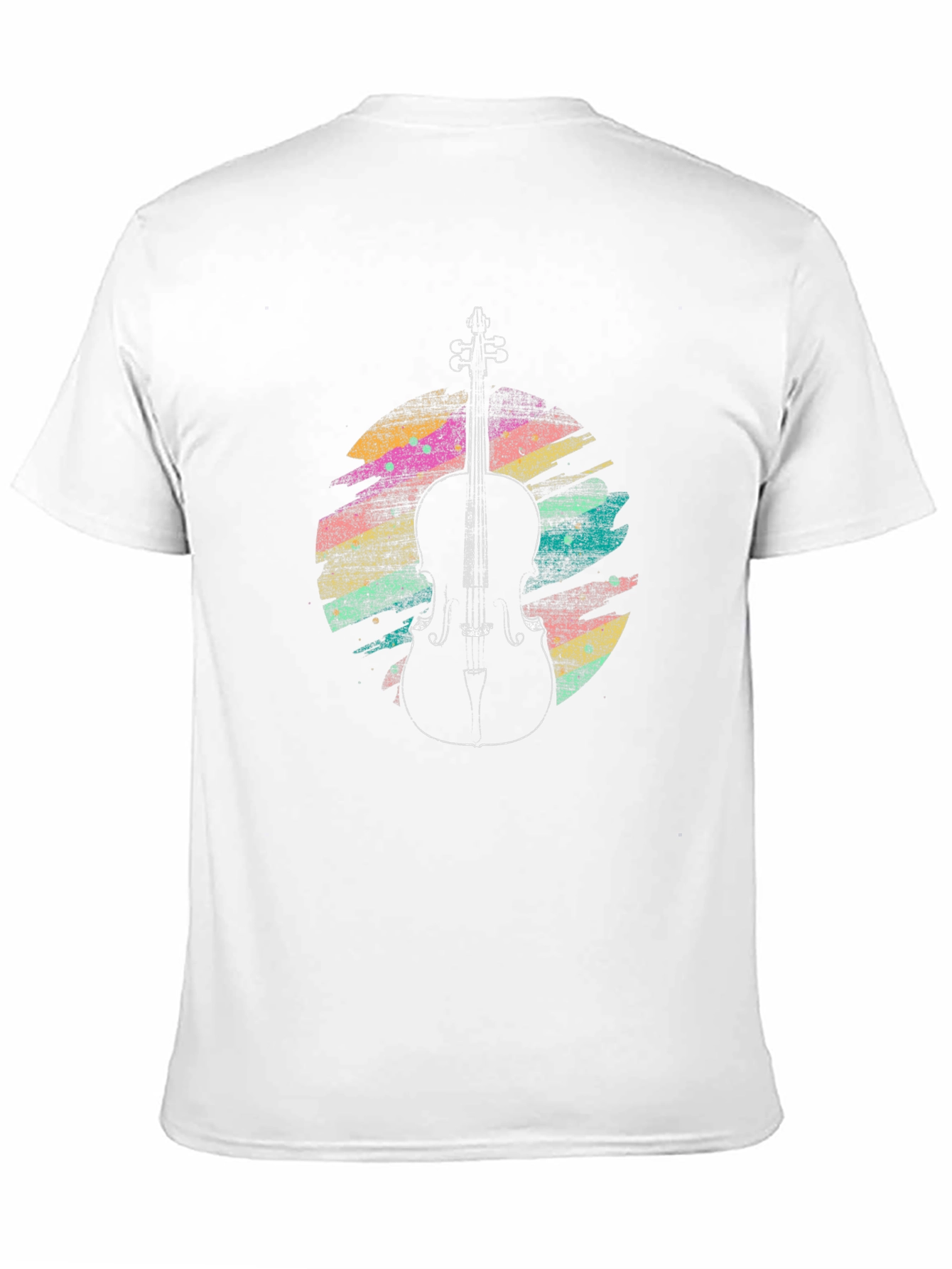 Black Cello Art Men's Black T-Shirt view 11