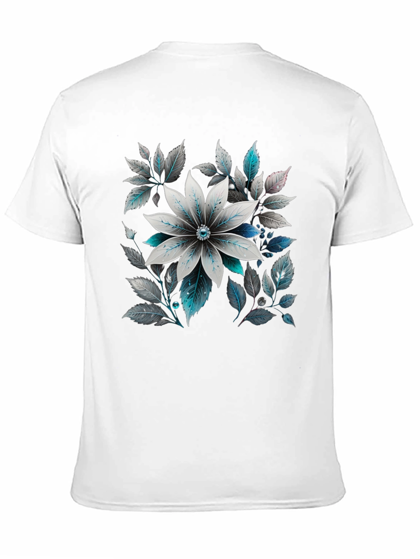 Black Floral Graphic Tee - Black Cotton Blend view 11