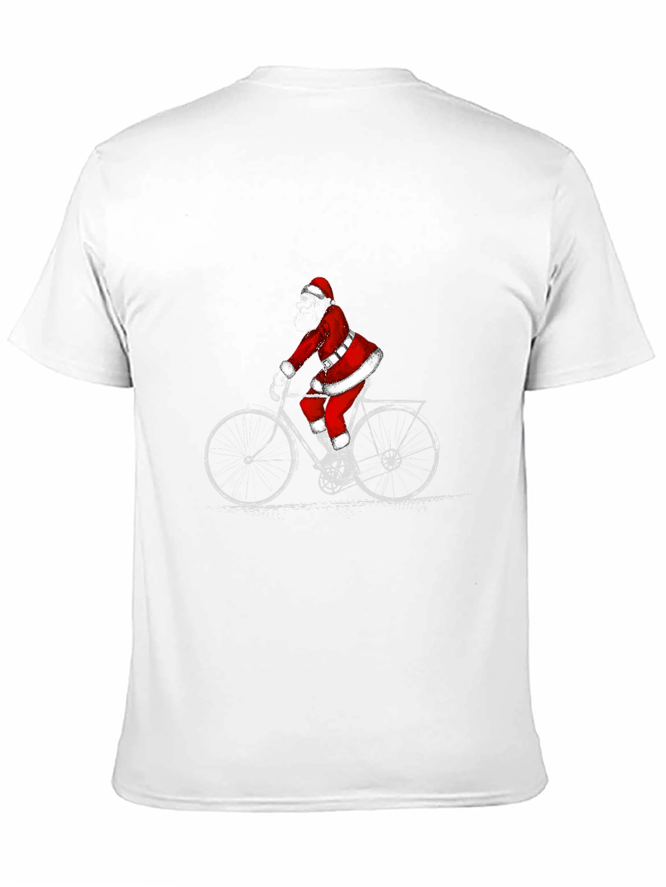 Black Santa Riding Bike Black T-Shirt view 11