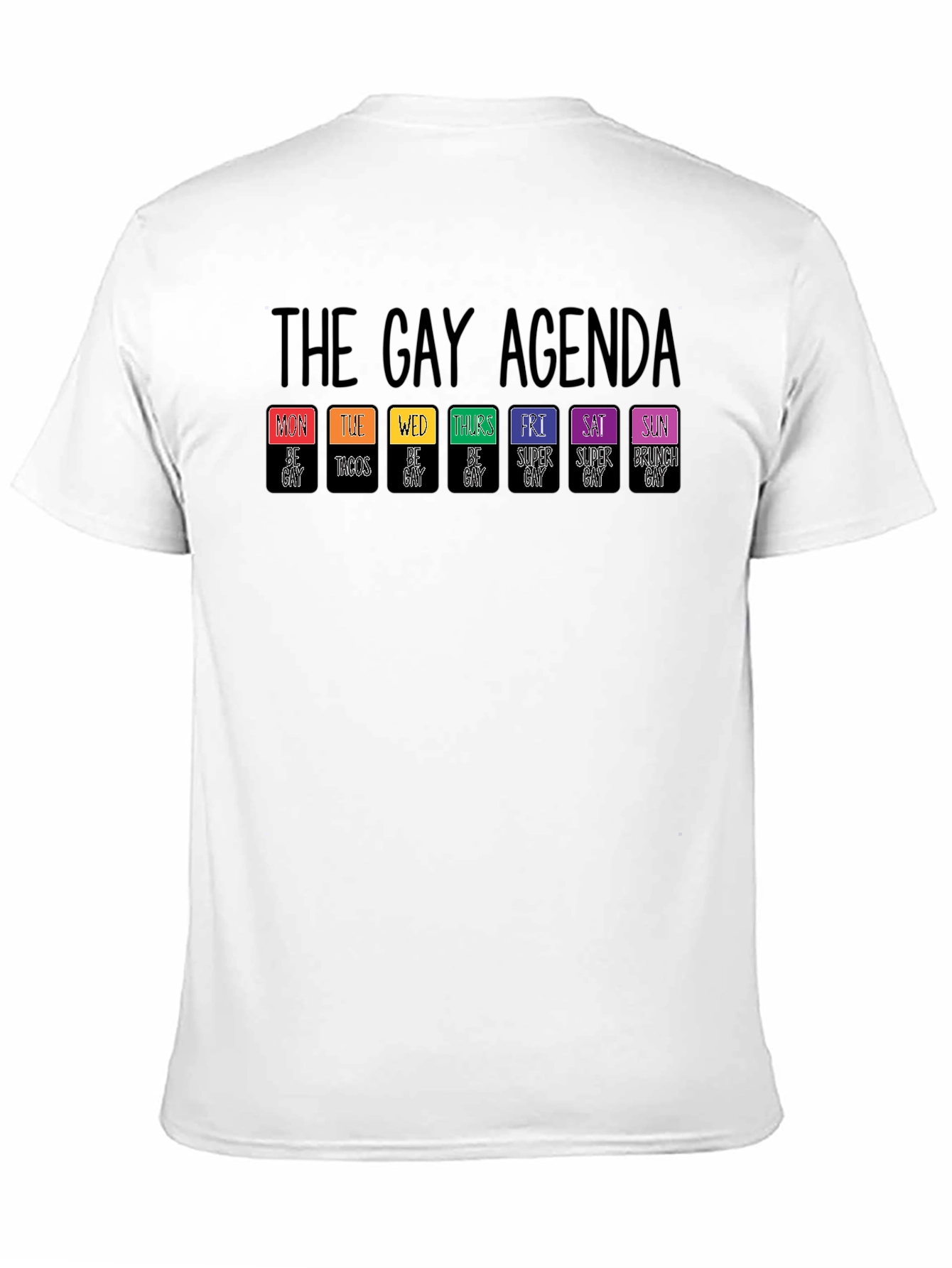 Black The Gay Agenda T-Shirt view 11