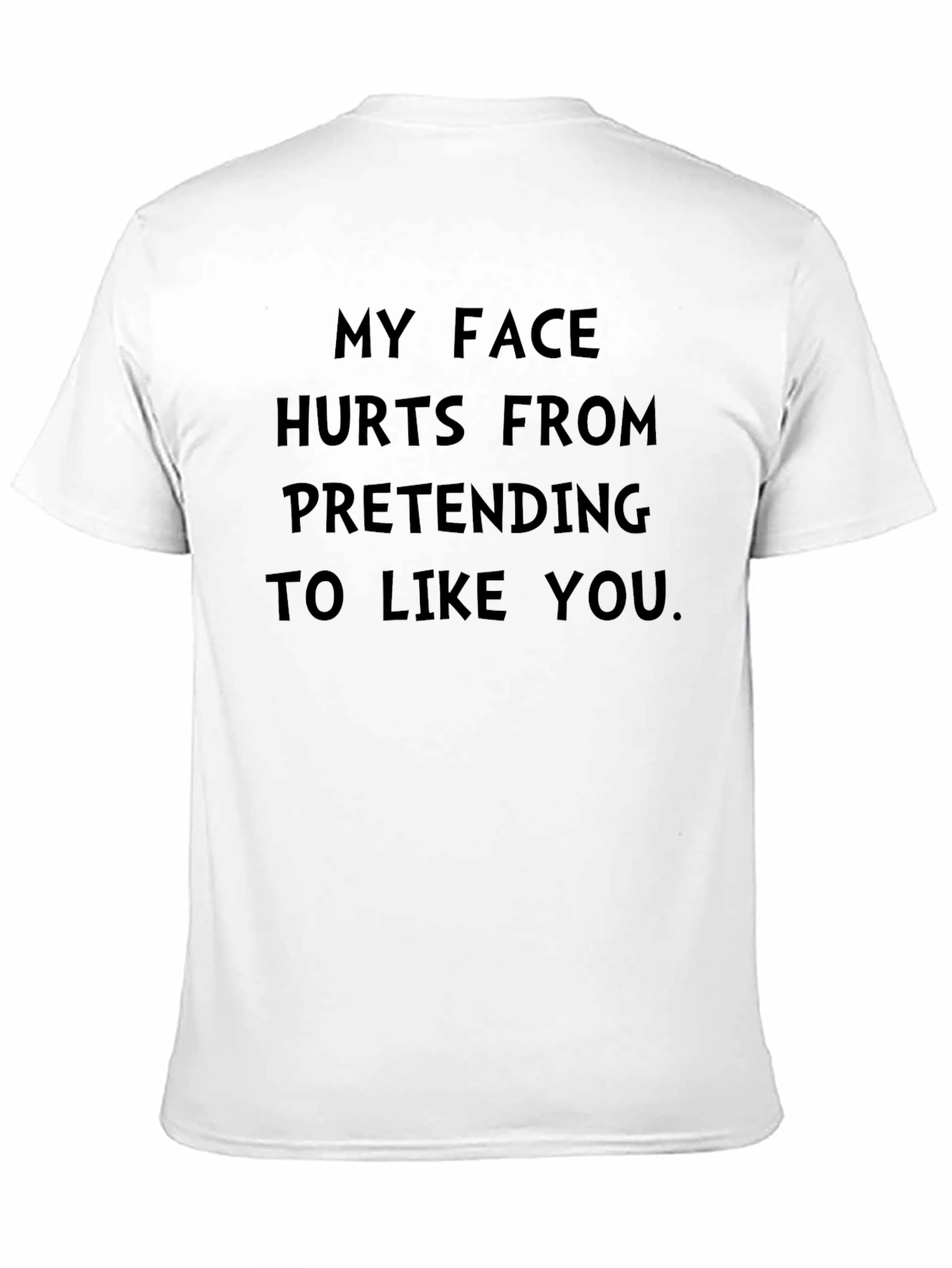 Black Funny My Face Hurts Men's Black T-Shirt view 11