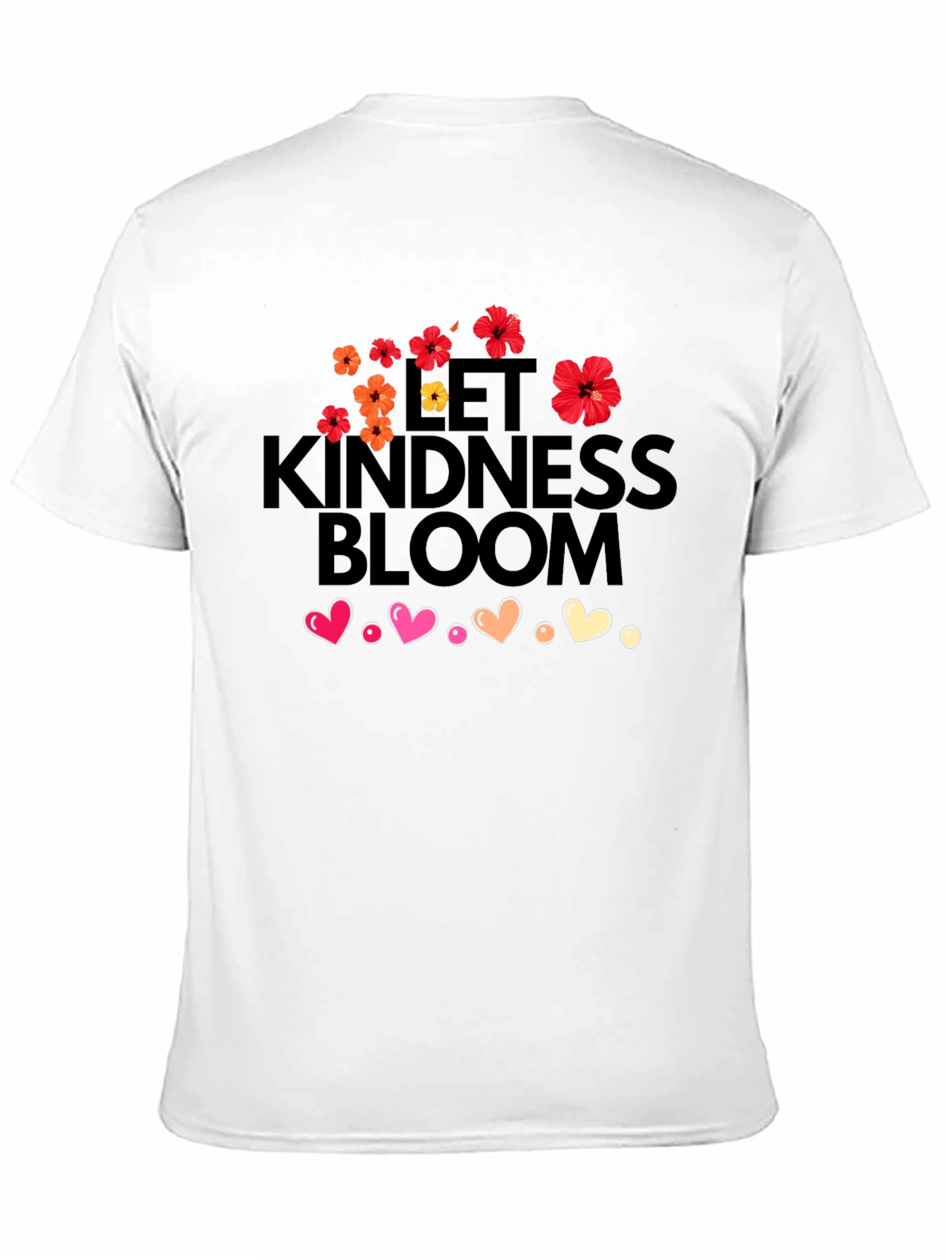 Black Let Kindness Bloom T-Shirt - Floral Heart Design view 11