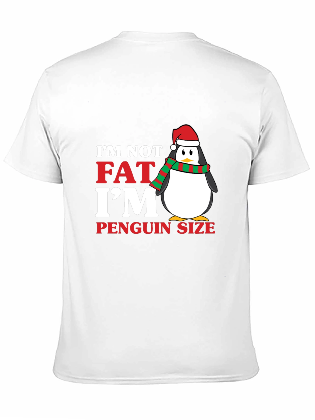 Black I'm Not Fat I'm Penguin Size Holiday T-Shirt view 11