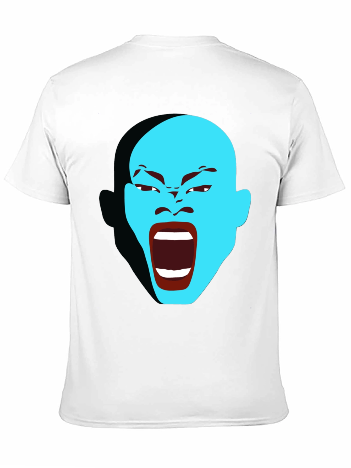Black Screaming Blue Face Graphic T-Shirt view 11