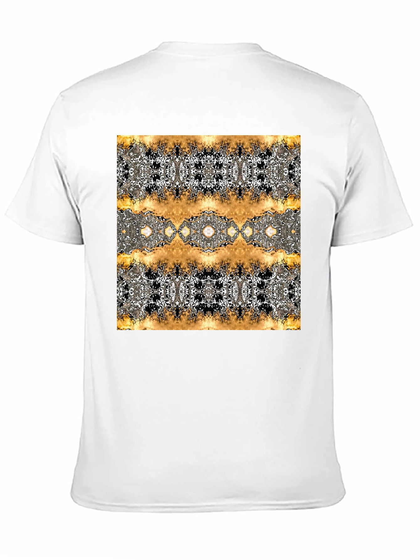 Black Abstract Gold & Black Patterned T-Shirt view 11