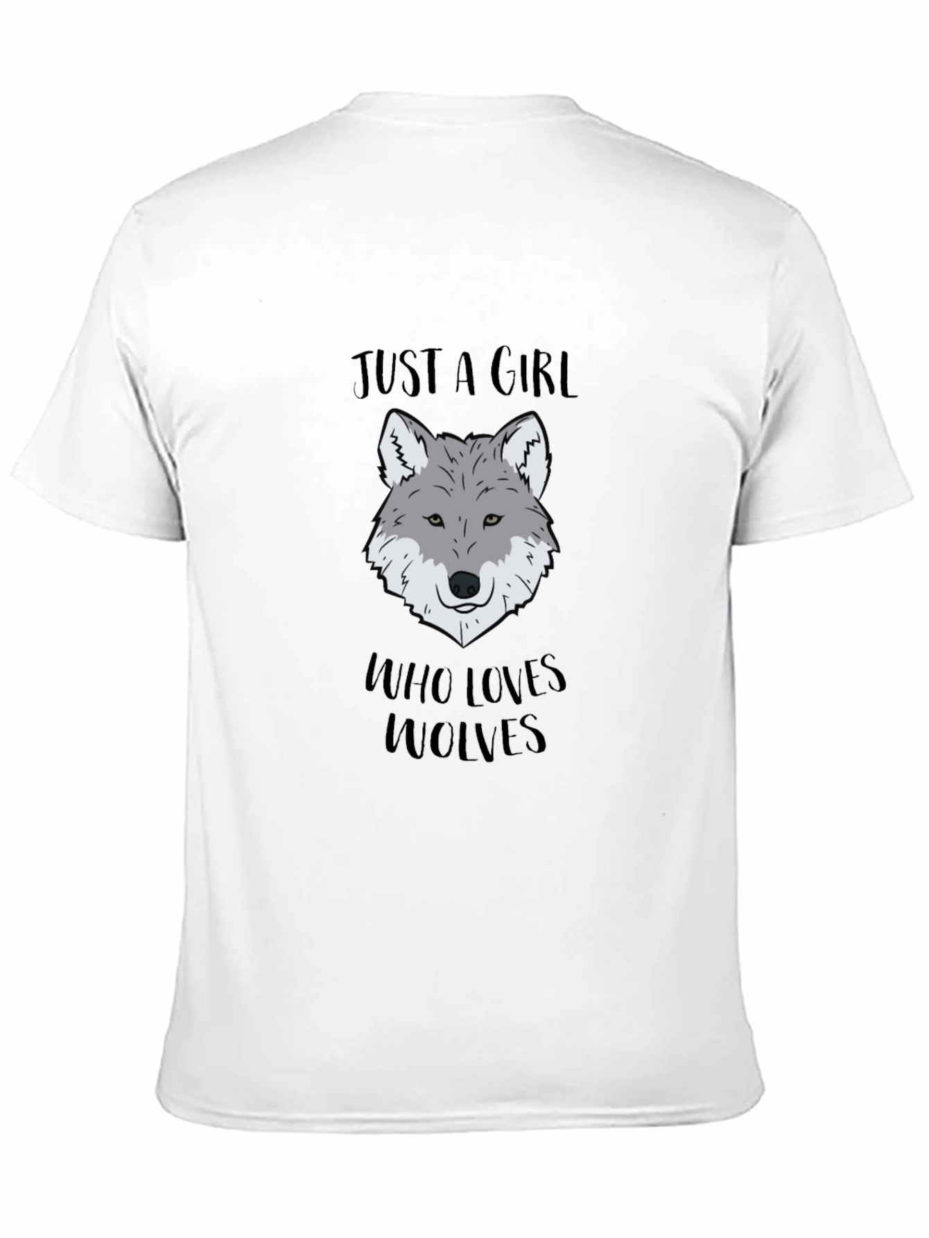 Black Just A Girl Who Loves Wolves T-Shirt view 11