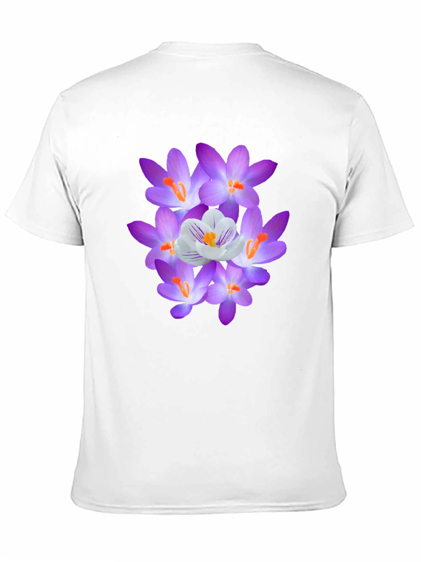 Black Floral Graphic Tee - Crocus Design, Soft Cotton Blend view 11