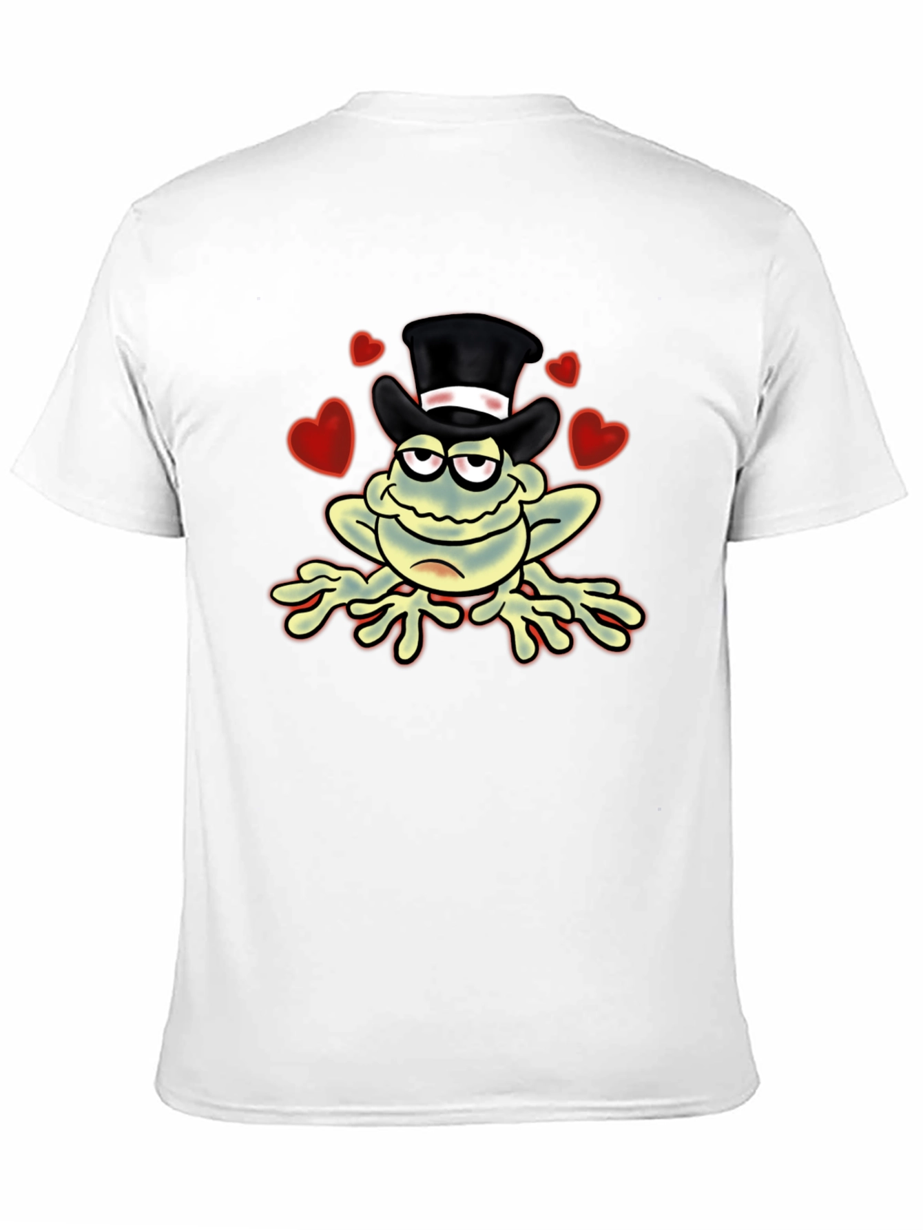 Black Top Hat Frog Graphic Tee - Novelty Cartoon Print T-Shirt view 11