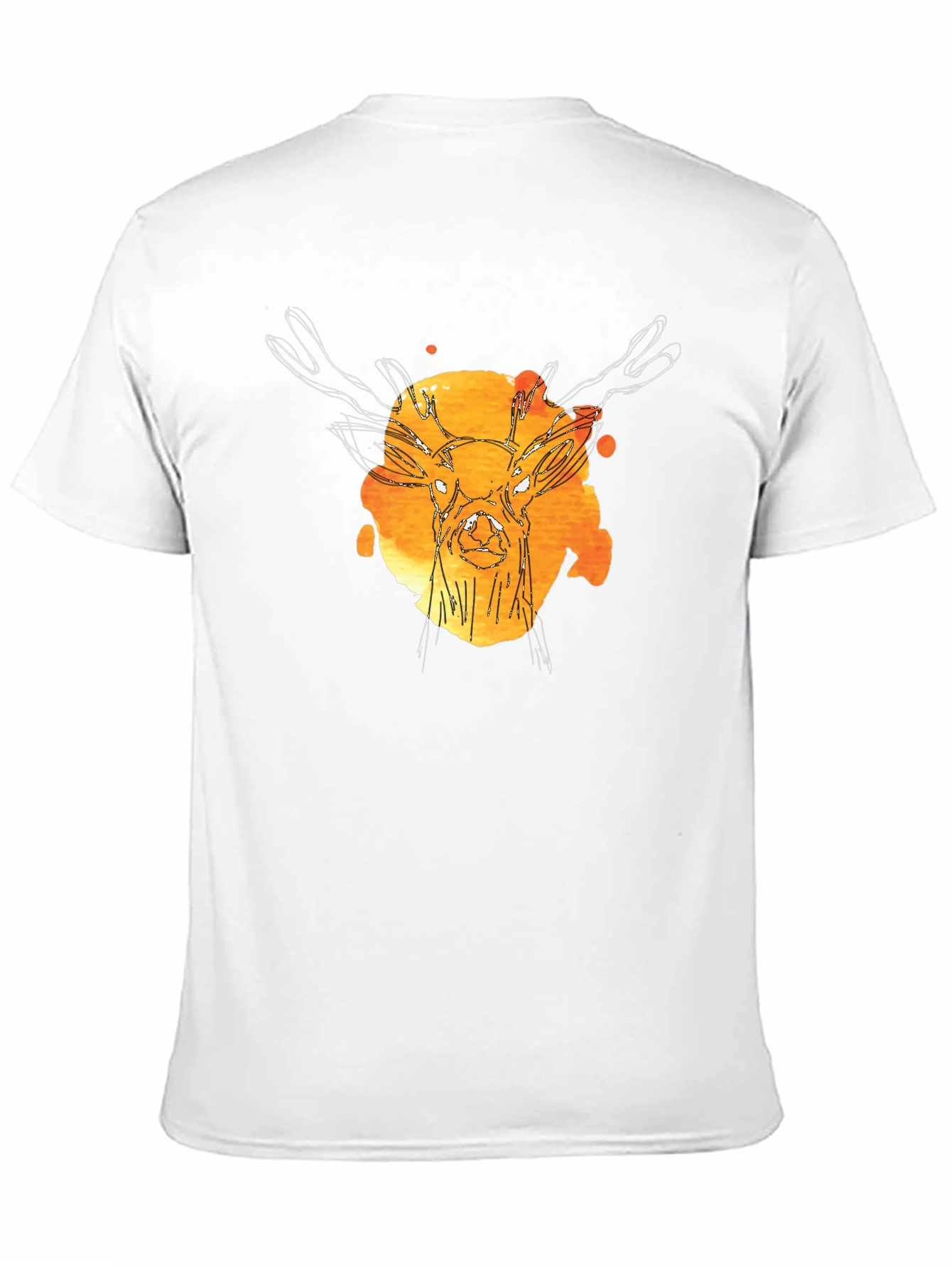 Black Deer Sketch Graphic Tee - Black Casual Shirt view 11