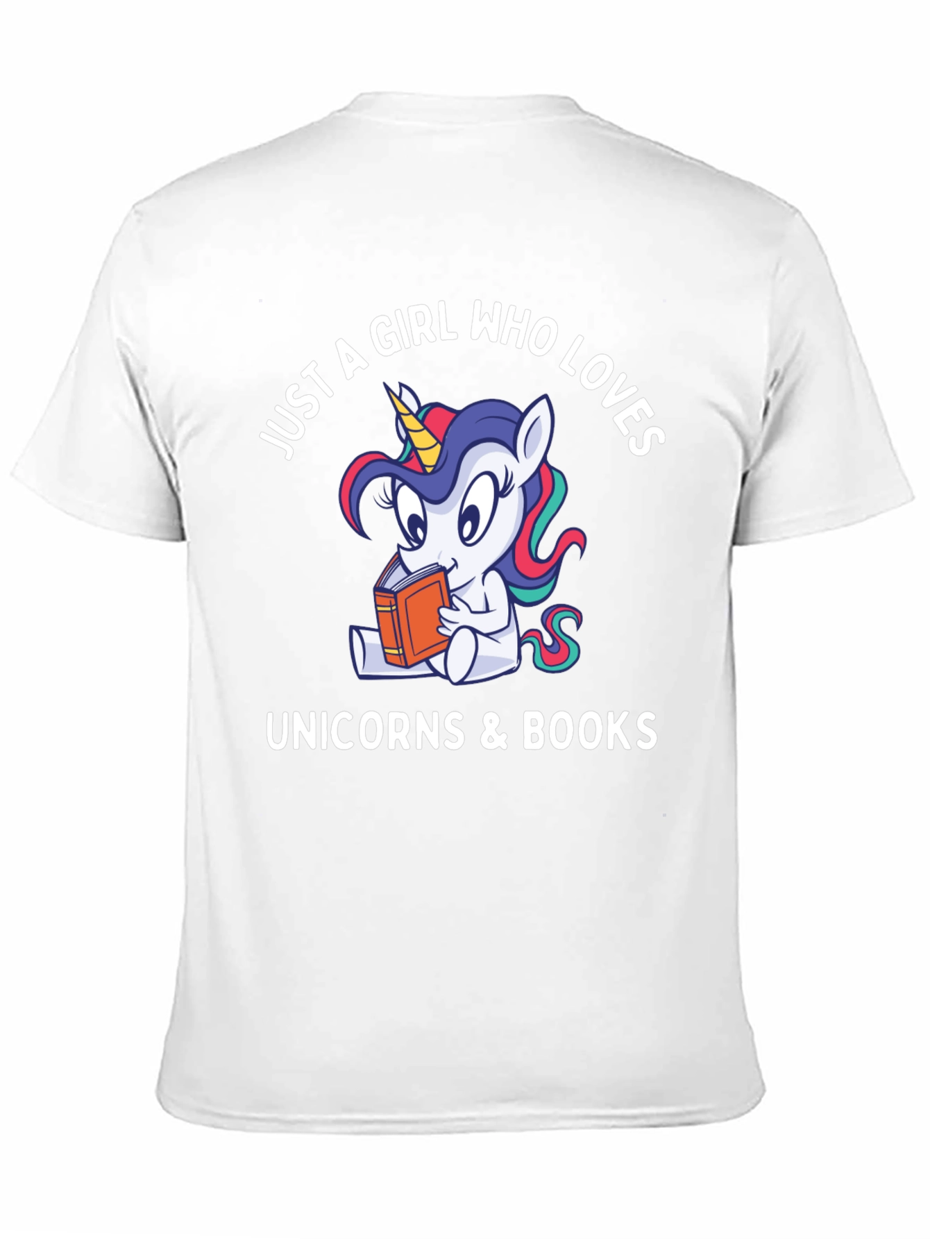 Black Just A Girl Who Loves Unicorns & Books Graphic Tee view 11