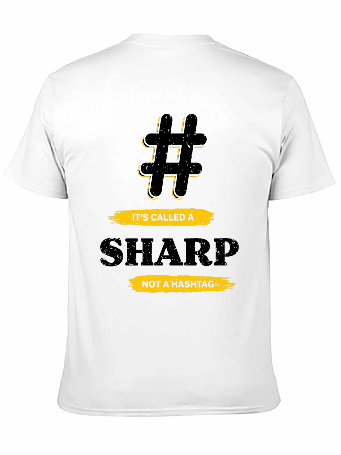 Black Funny Music Theory T-Shirt - Sharp Not a Hashtag view 11