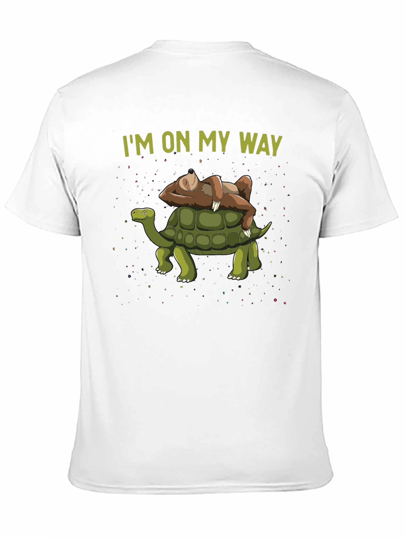 Black I'm On My Way Sloth & Turtle Graphic T-Shirt view 11
