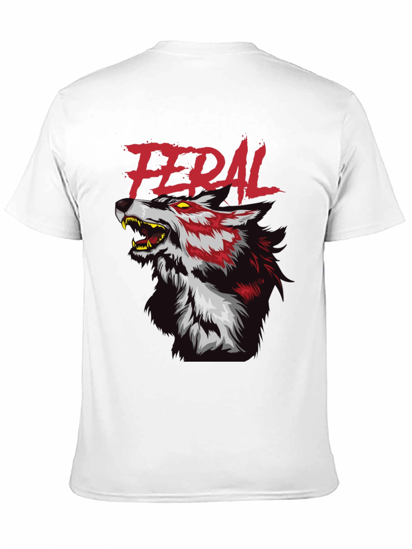 Black Feral Wolf Graphic Tee - Black Cotton T-Shirt view 11