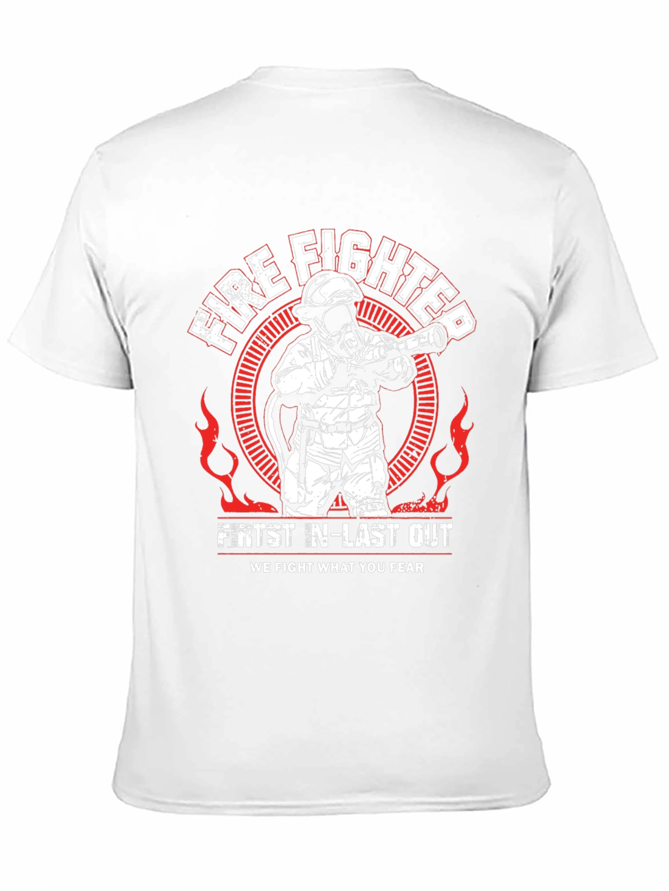 Black Firefighter T-Shirt - First In, Last Out view 11