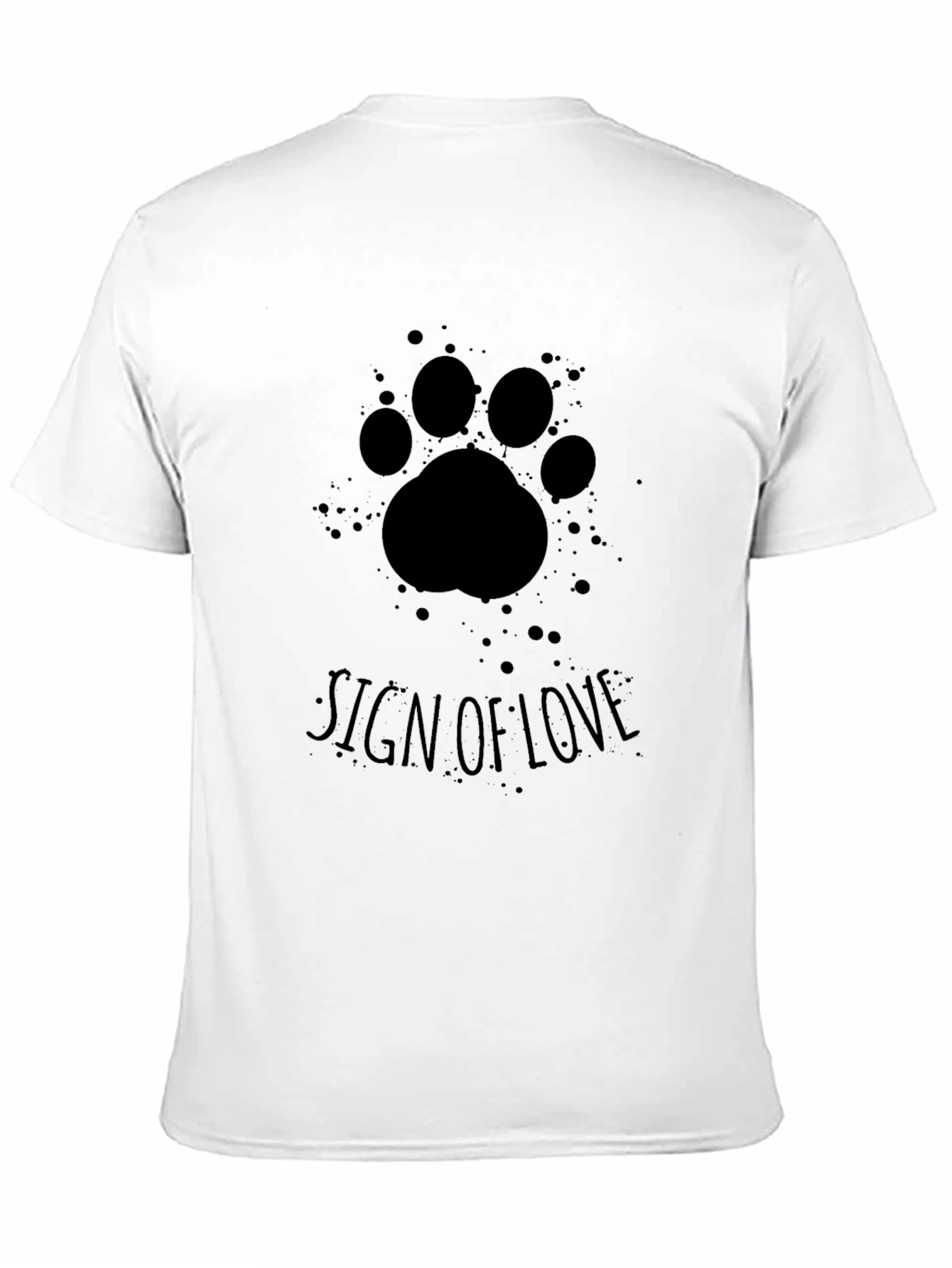 Black Sign of Love Paw Print T-Shirt view 11