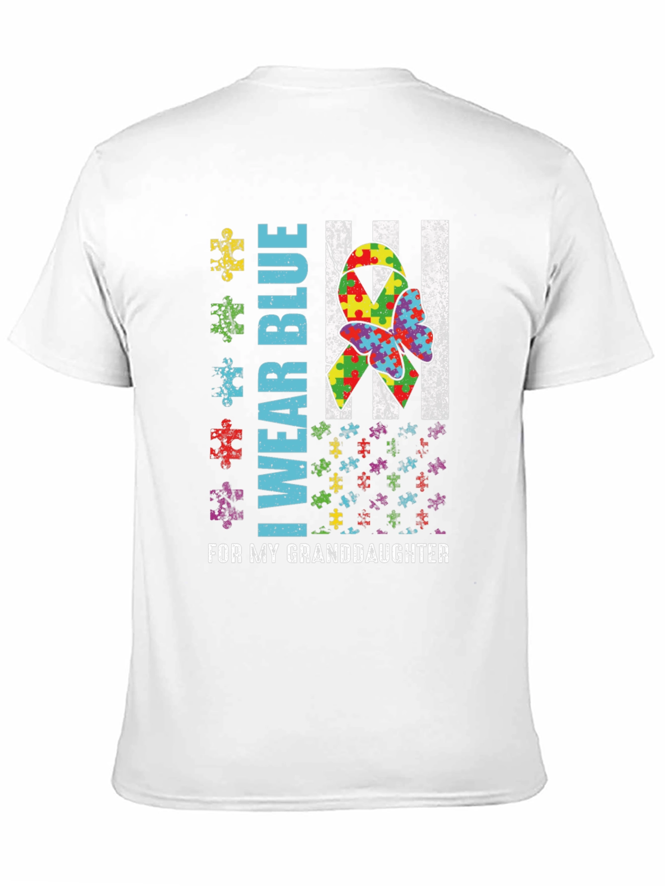 Black Autism Awareness Granddaughter T-Shirt view 11