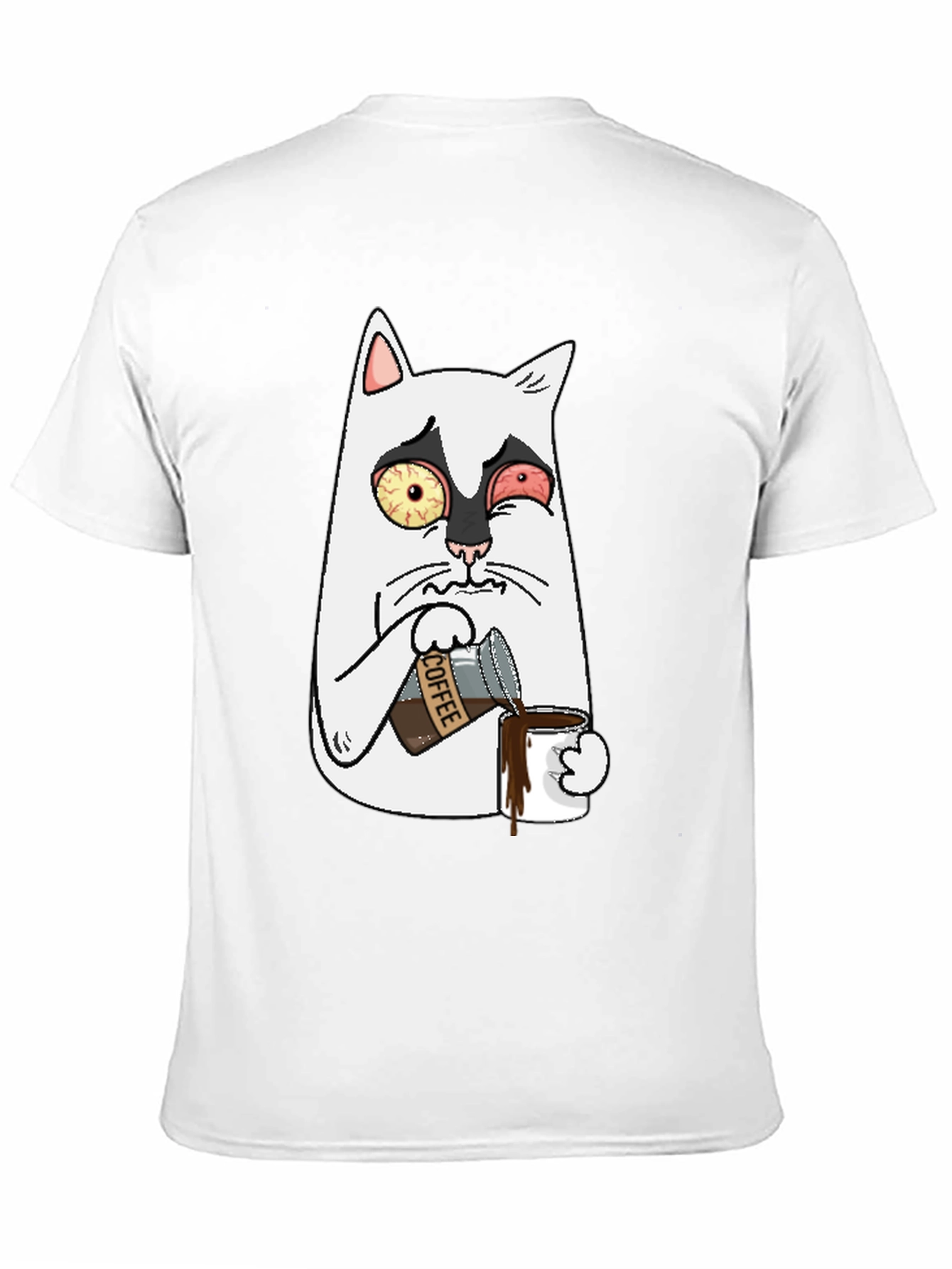 Black Funny Cat Coffee T-Shirt view 11