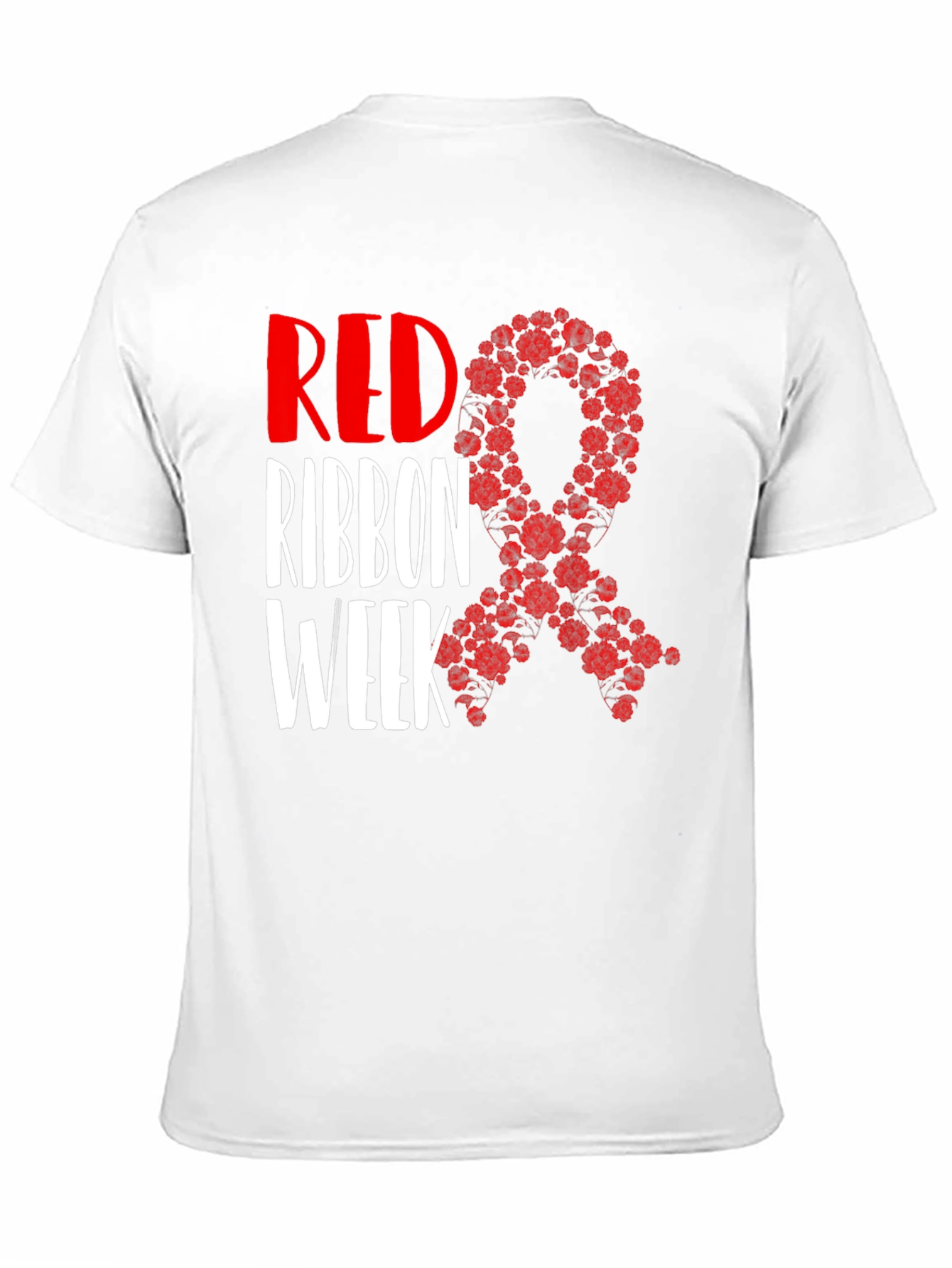 Black Red Ribbon Week T-Shirt Black view 11