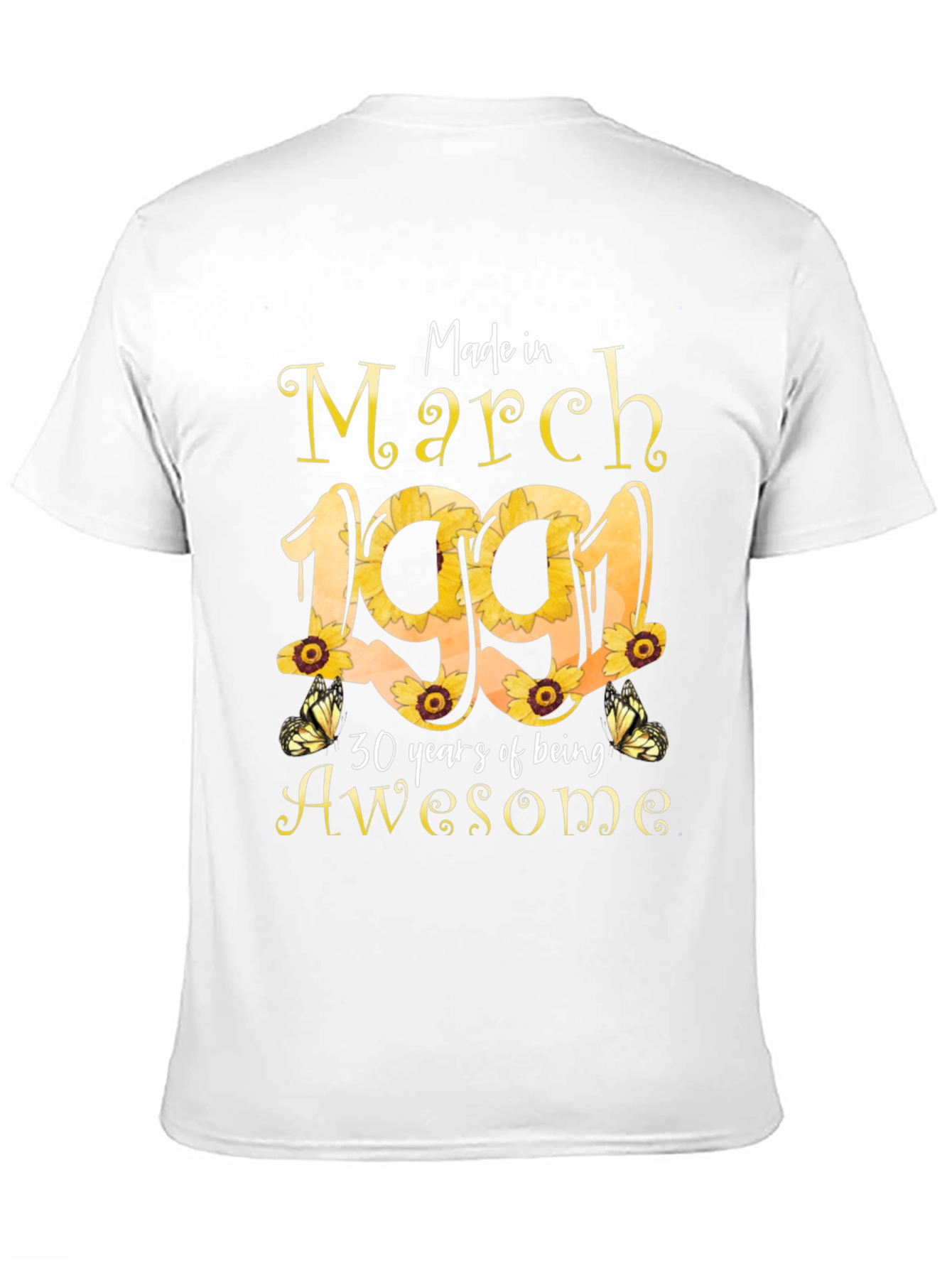 March 1991 Sunflower Birthday T-Shirt - 11