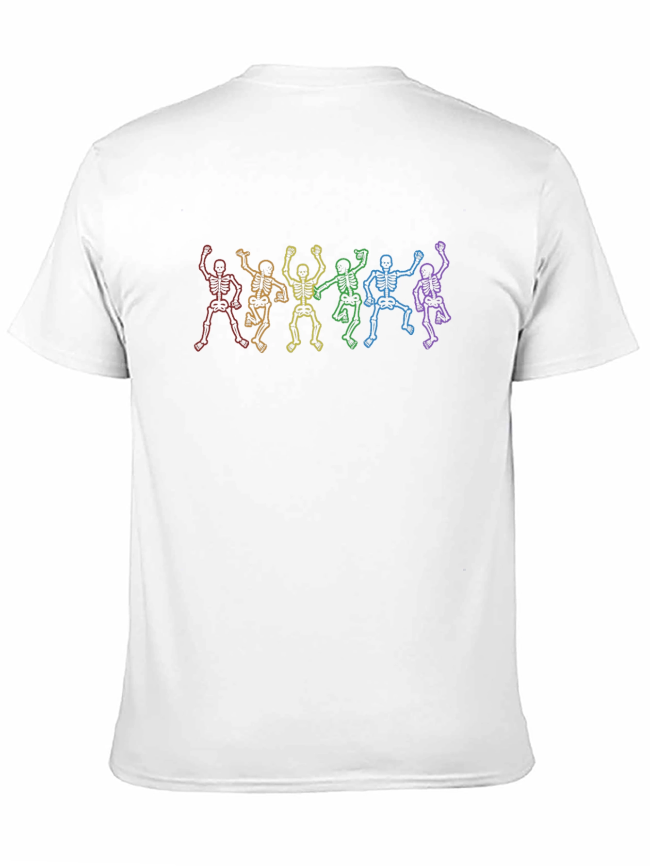 Black Rainbow Skeleton Dance Graphic Tee - Black Cotton Shirt view 11