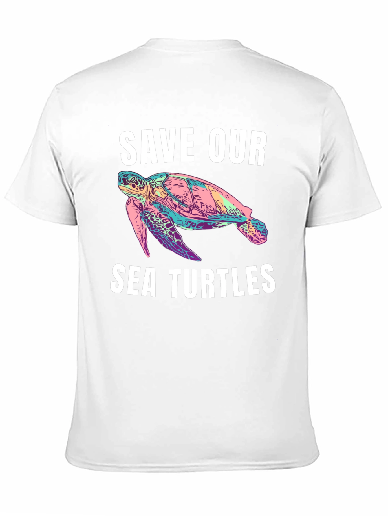 Black Save Our Sea Turtles Graphic Tee - Black view 11