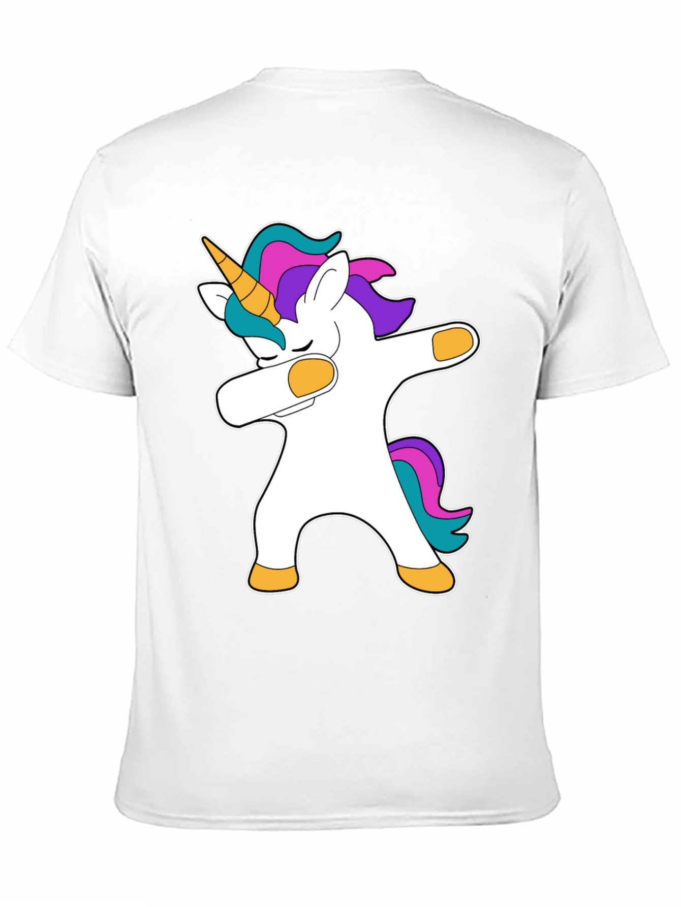 Black Dabbing Unicorn Graphic T-Shirt - Black Cotton Tee view 11