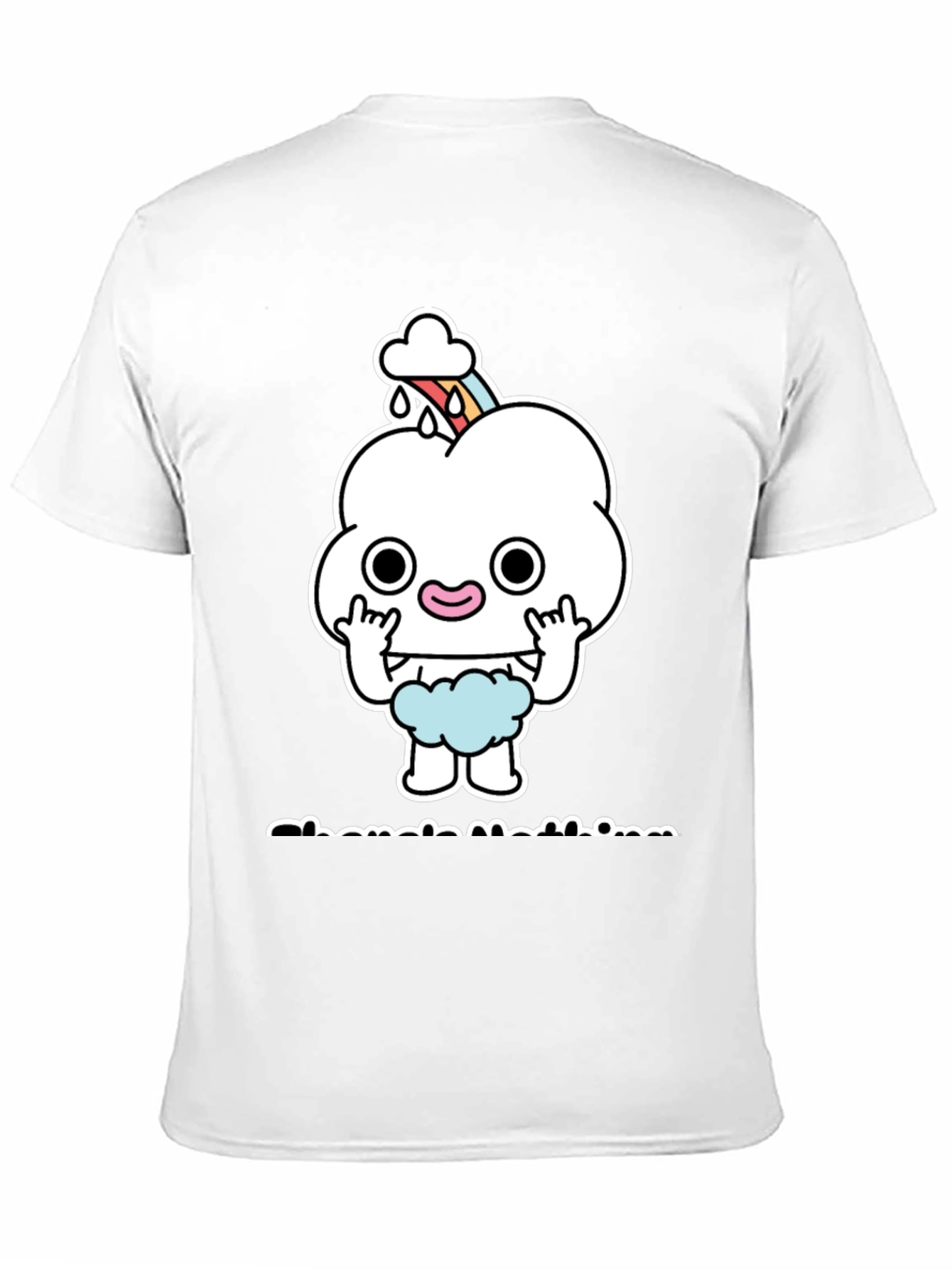 Black Funny Cartoon Cloud T-Shirt  view 11