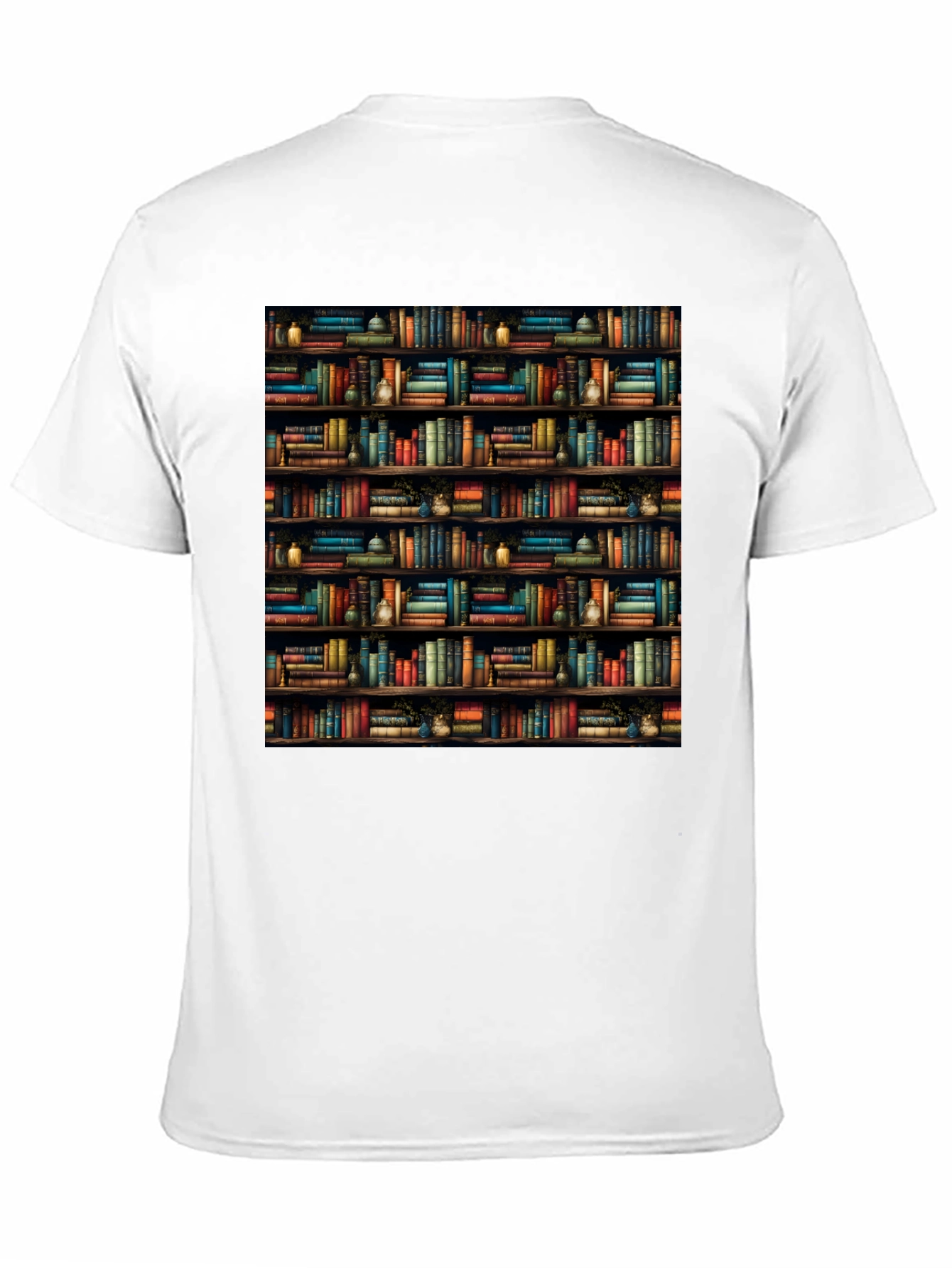Black Bookcase Print Black T-Shirt view 11