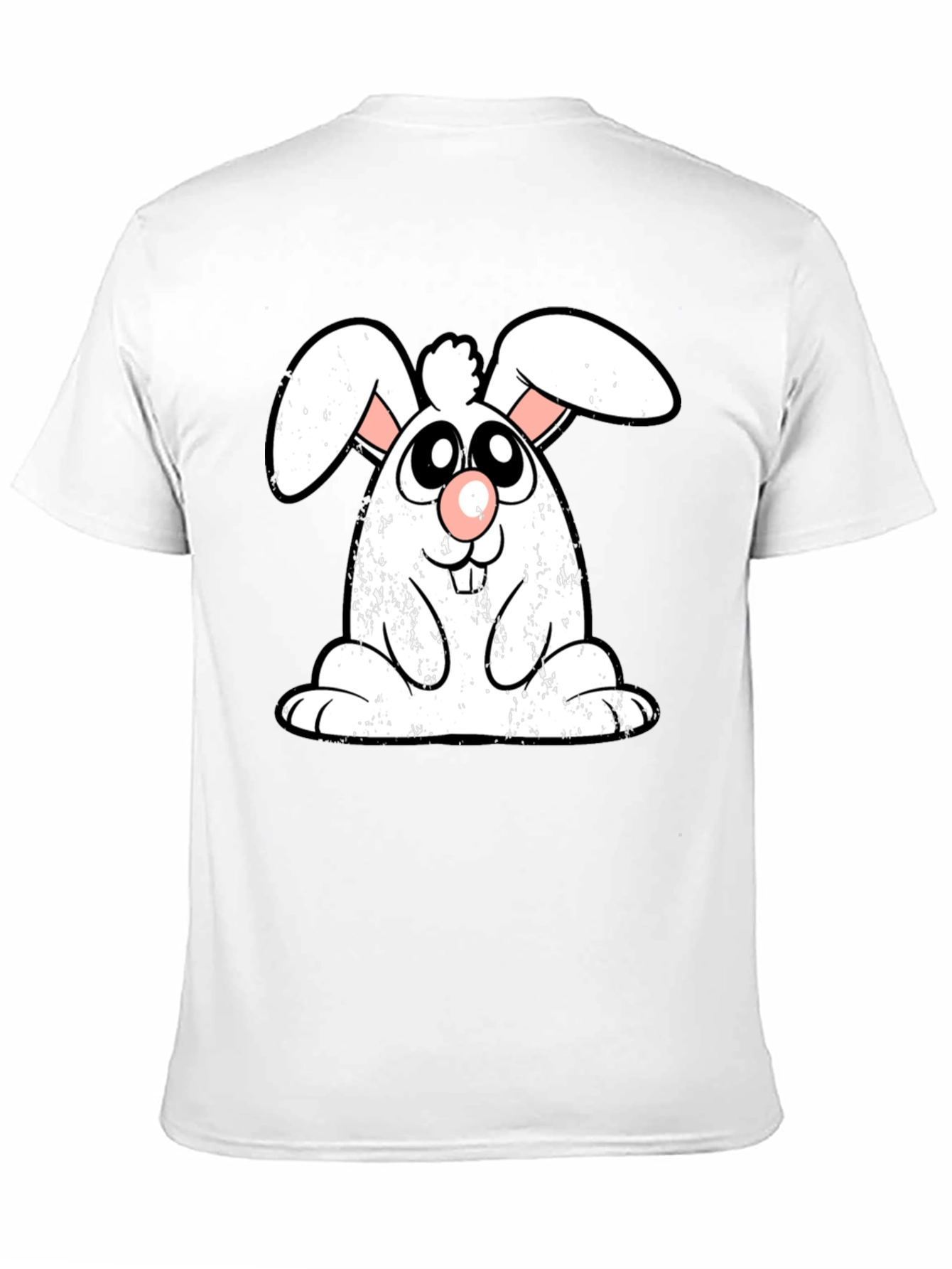 Black Cute Cartoon Bunny Graphic Print Black T-Shirt view 11