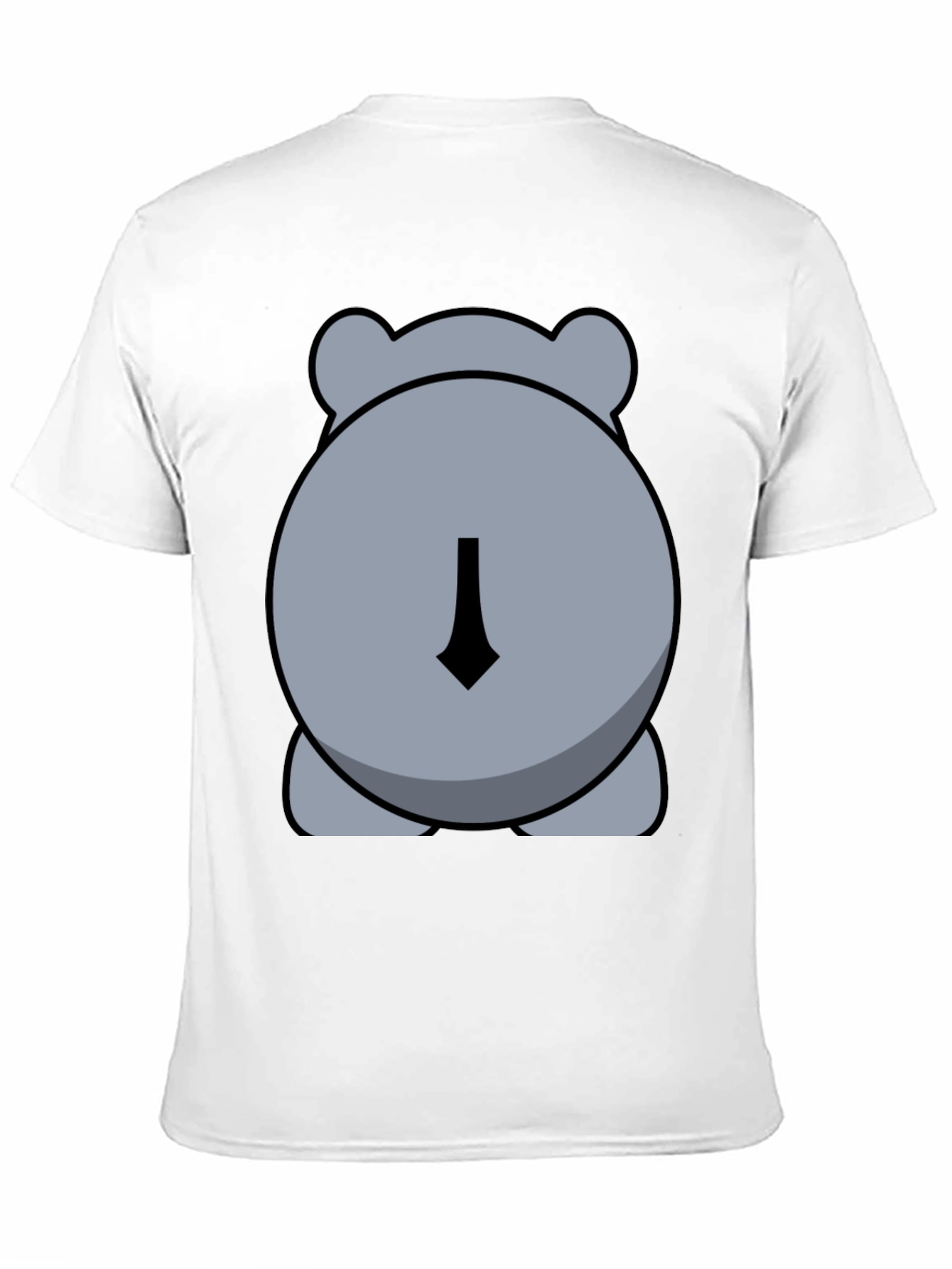 Black Cute Hippo Butt Black Graphic Tee Shirt view 11