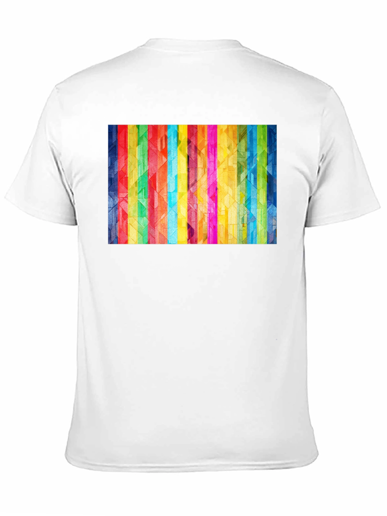 Black Geometric Rainbow Stripe Graphic Tee view 11