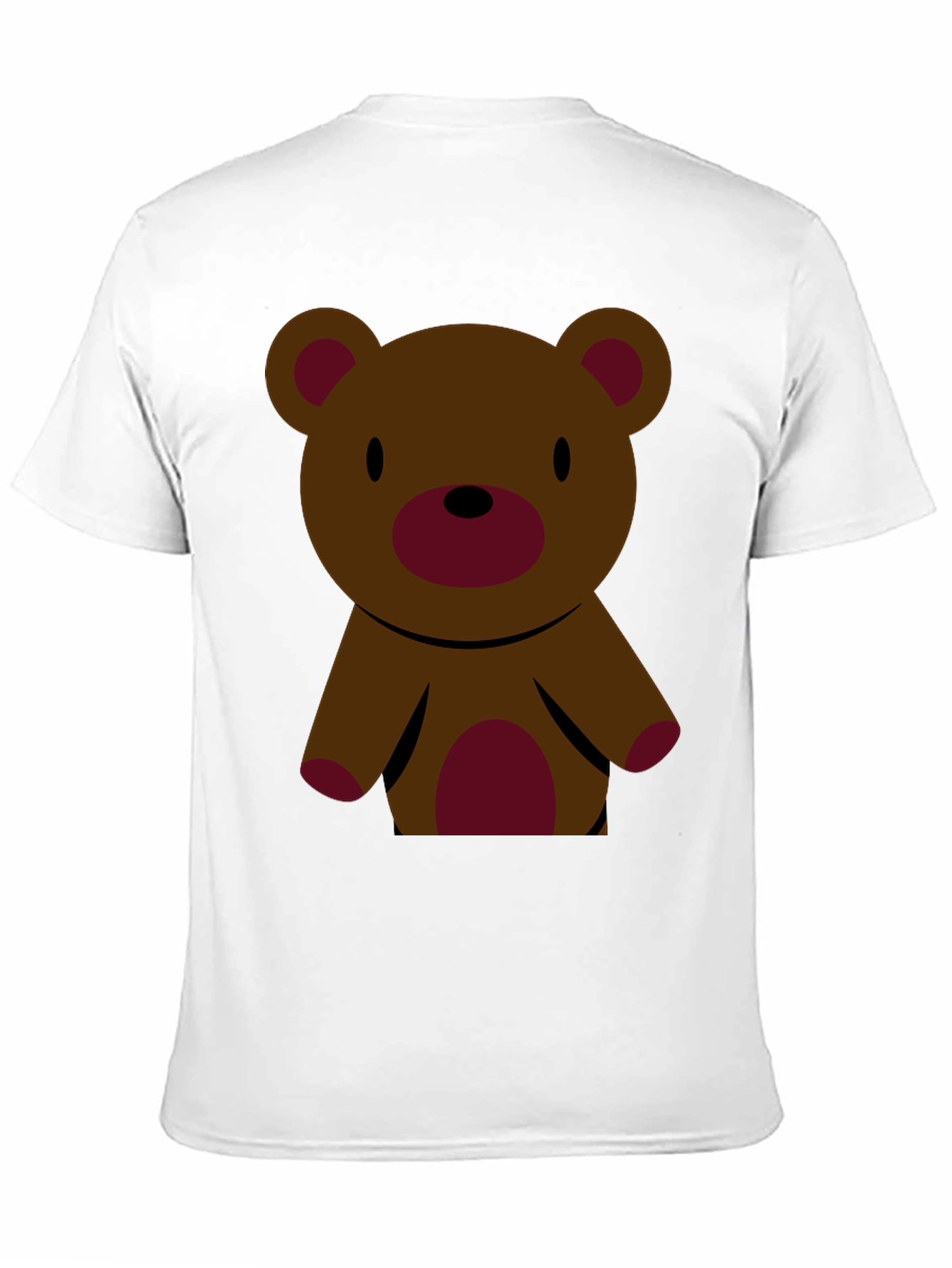 Black Cute Teddy Bear Graphic Tee - Black Cotton T-Shirt view 11
