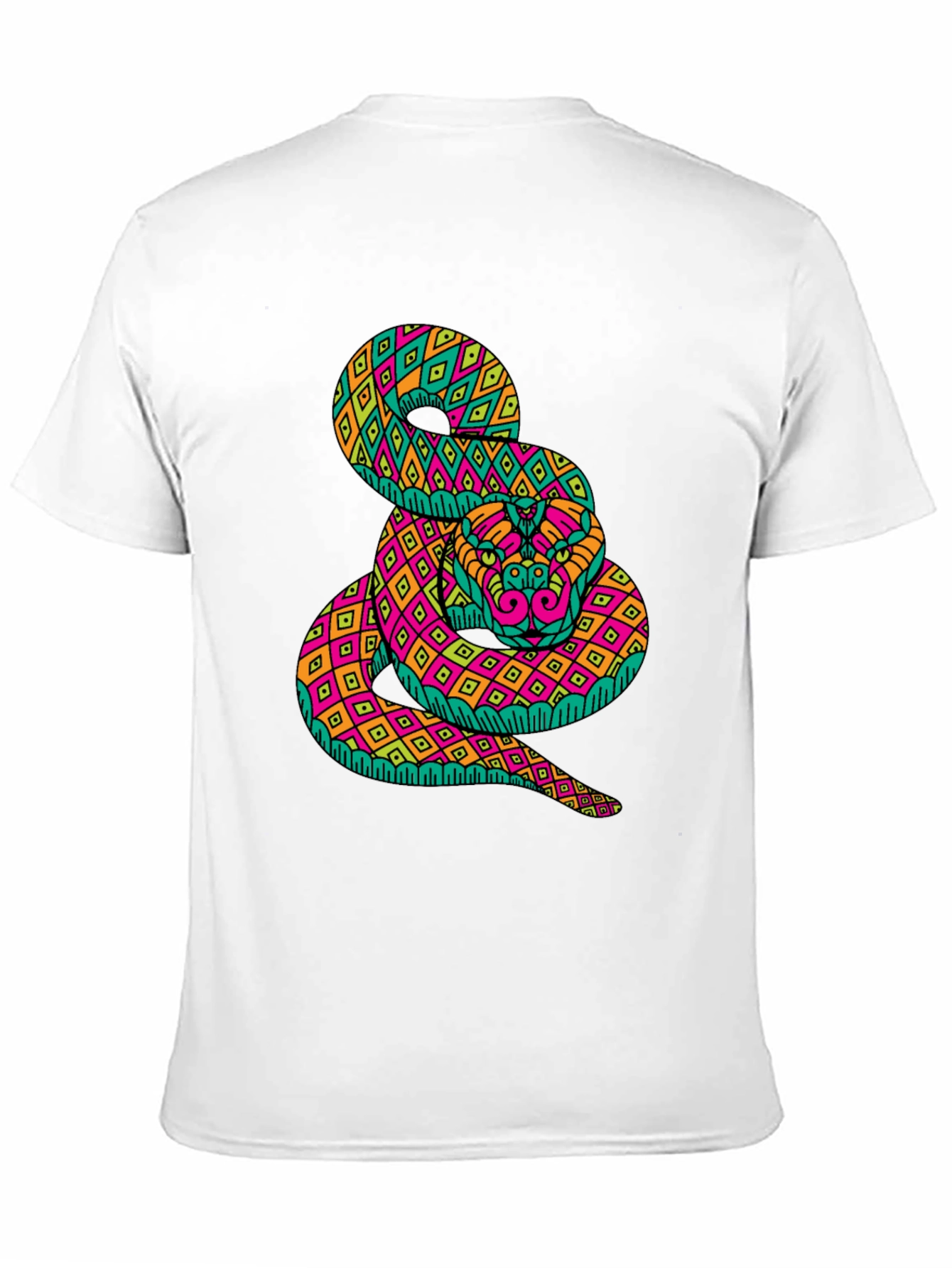 Black Psychedelic Snake Graphic Tee - Bold Black T-Shirt view 11