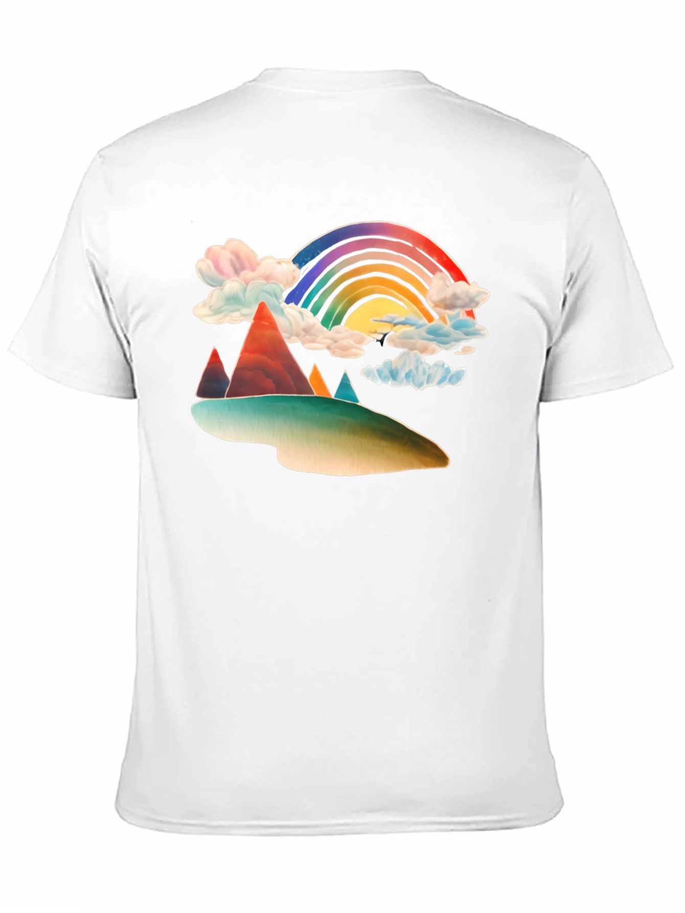 Black Rainbow Mountain Graphic Tee - Black Cotton Blend view 11